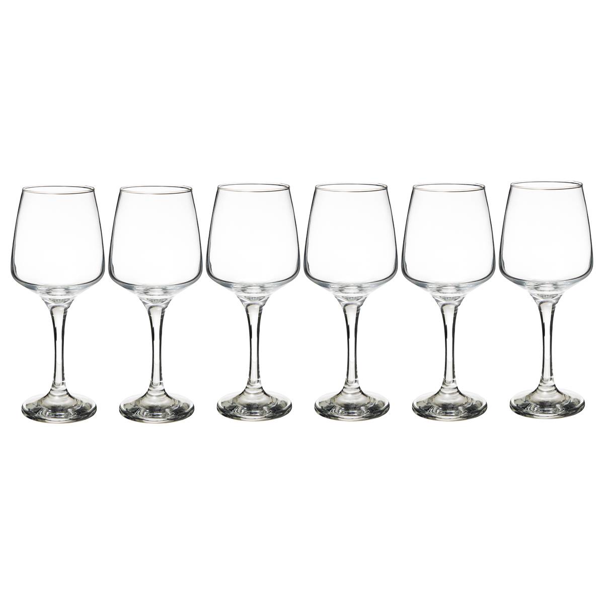 Set of 6 wine glasses "Elaya" 295 ml, Transparent