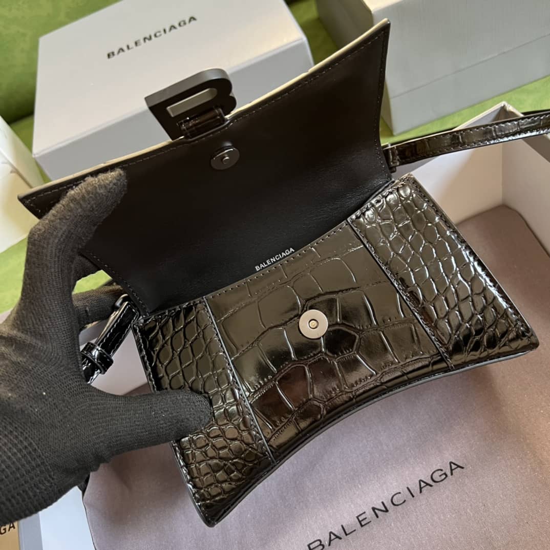 Balenciaga Hourglass Leather Top Handle Replica Bag - Replicaclubs