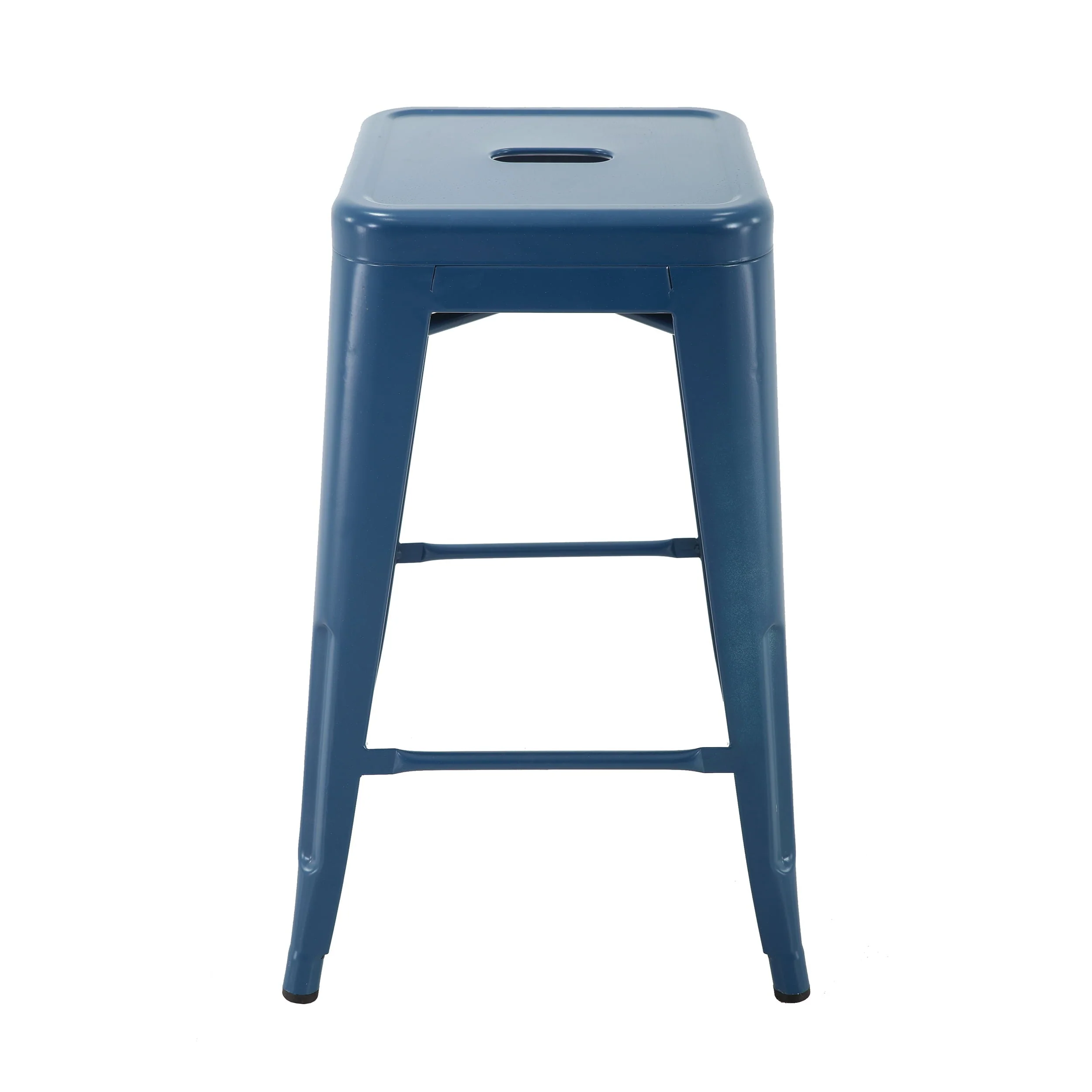 Brage Living Blue Backless Metal Bar Stools Indoor-Outdoor Counter Height Stool Backless Stackable Barstools Kitchen Counter Stools Chairs, Set of 4 - Image 6