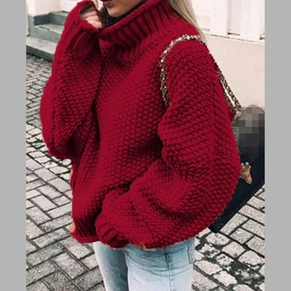 Chunky Knit Turtleneck Sweater - ZKZOOK