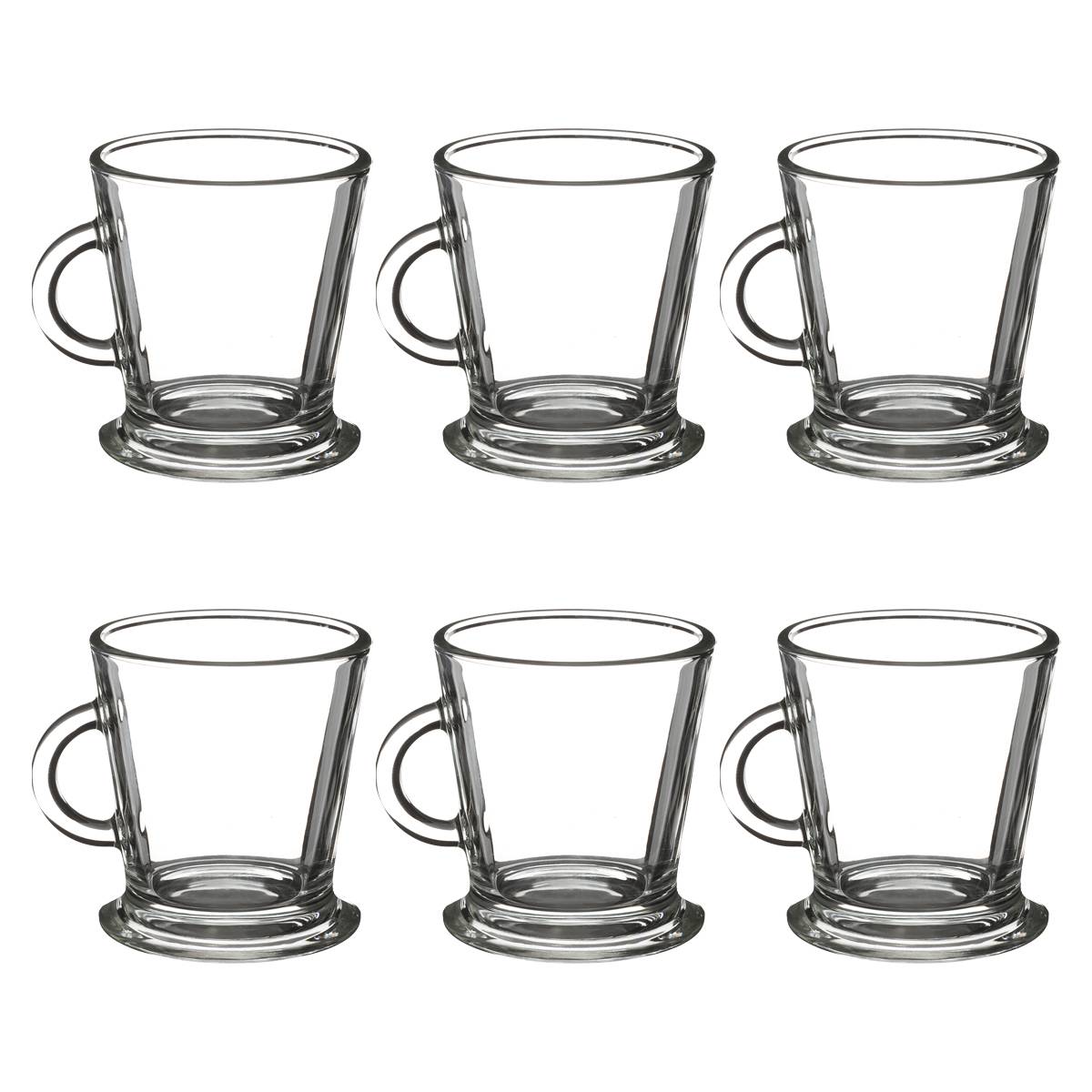 Set of 6 "Cleo" mugs 180 ml, Transparent