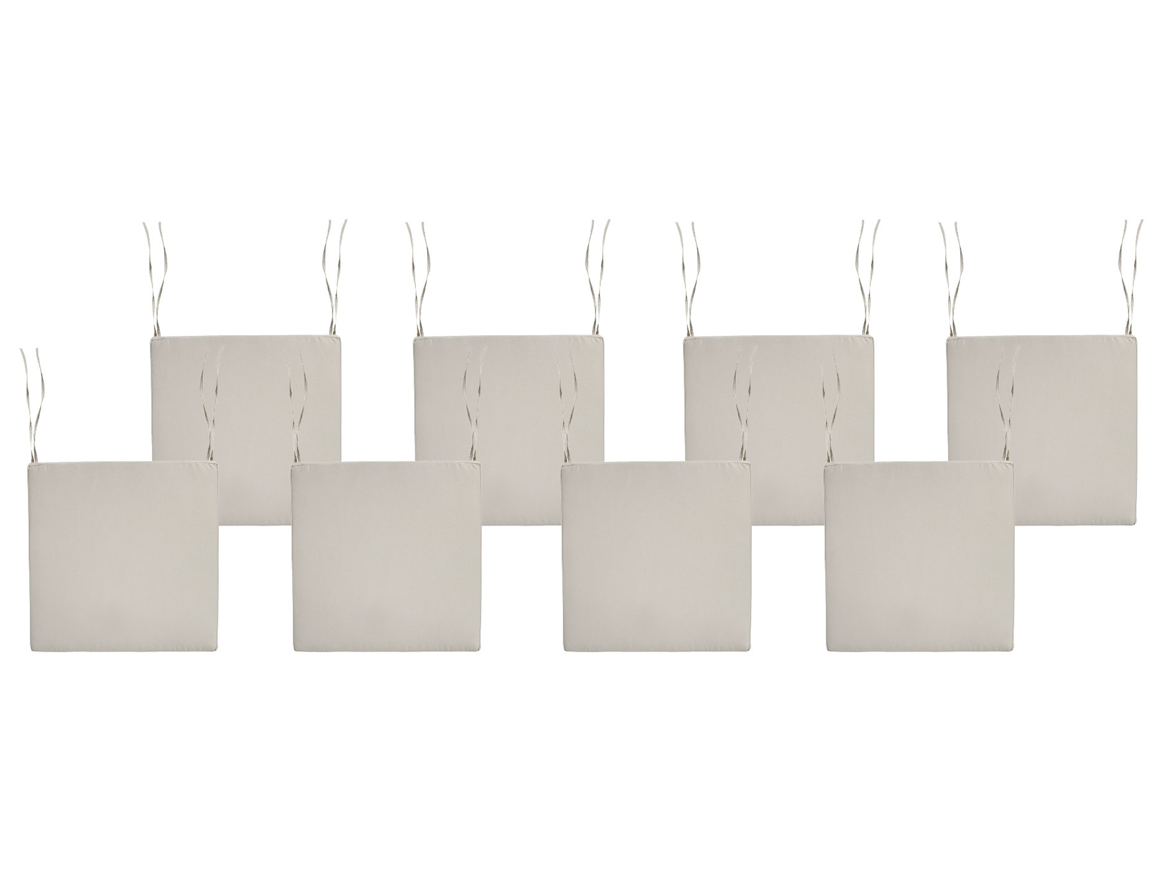 Set of 8 Garden Chair Cushions SASSARI PREMIUM 46 x 46 cm Taupe
