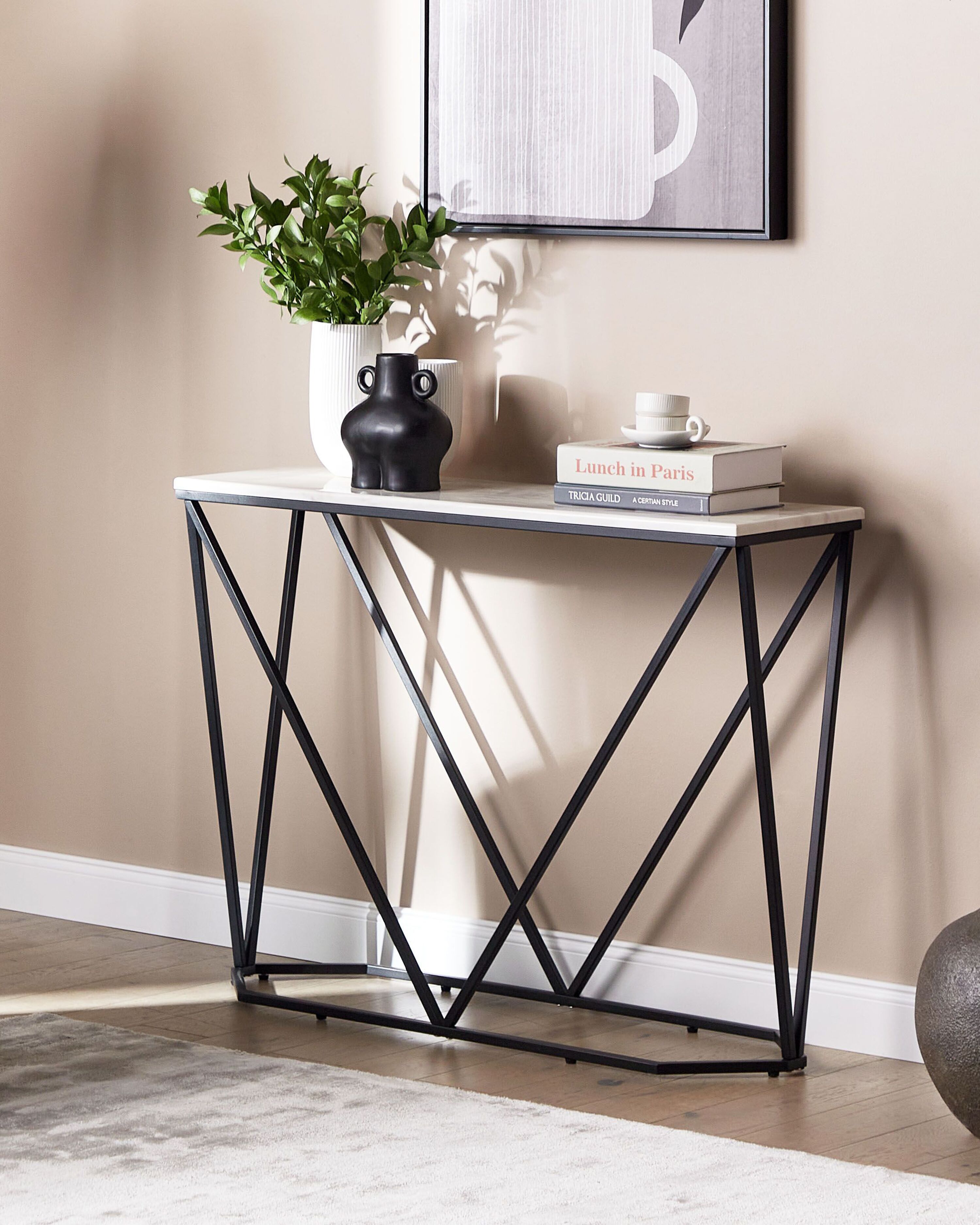 Console Table HAZEN Marble/ Black
