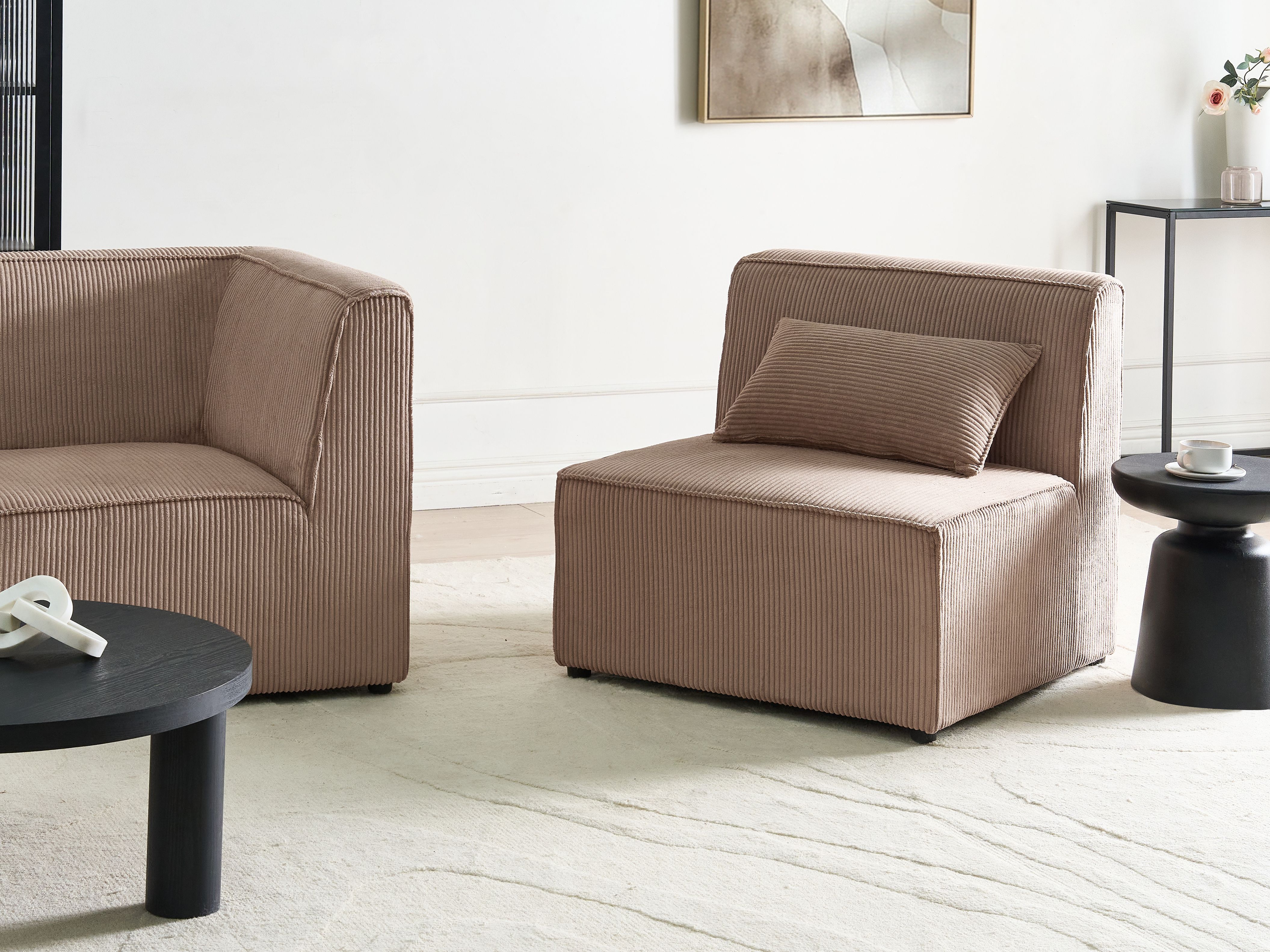 1-Seat Section LEMVIG Corduroy Sand Beige