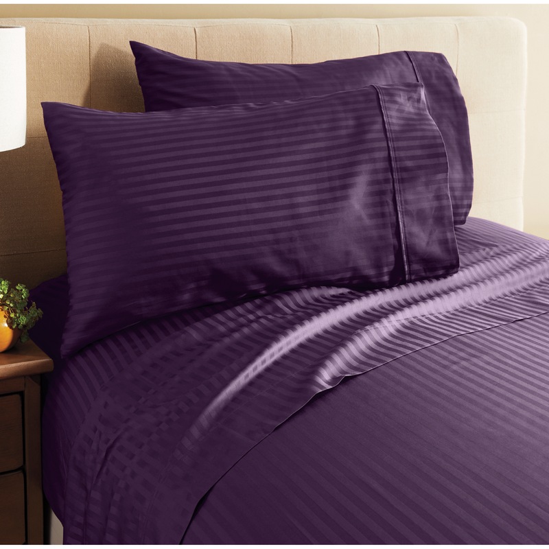 400-Thread Count Egyptian Cotton Sateen Stripe Sheet Set - MIDNIGHT VELVET CATALOG