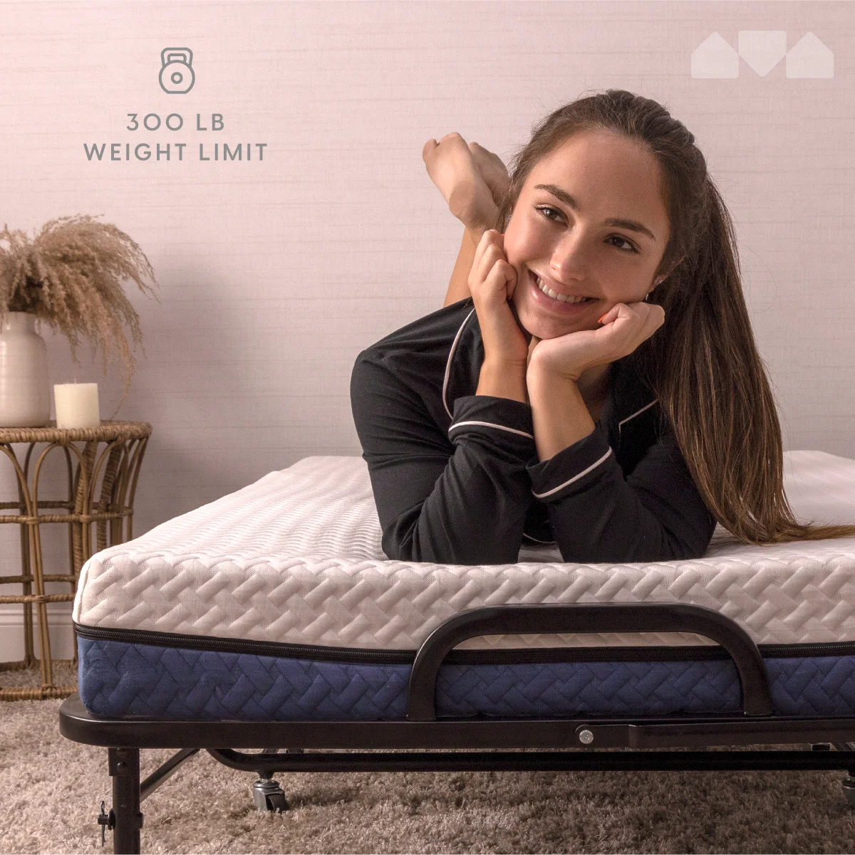 Milliard Diplomat Adjustable Size Modern Folding Bed with Memory Foam Mattress - Image 26