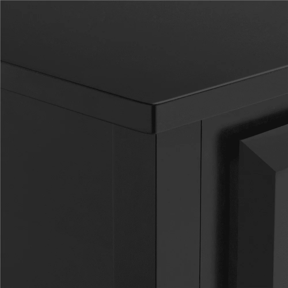 Topeakmart 3-Drawer Wooden Console Table Entryway Table with Storage Shelf Pine Wood Legs, Black - Image 11