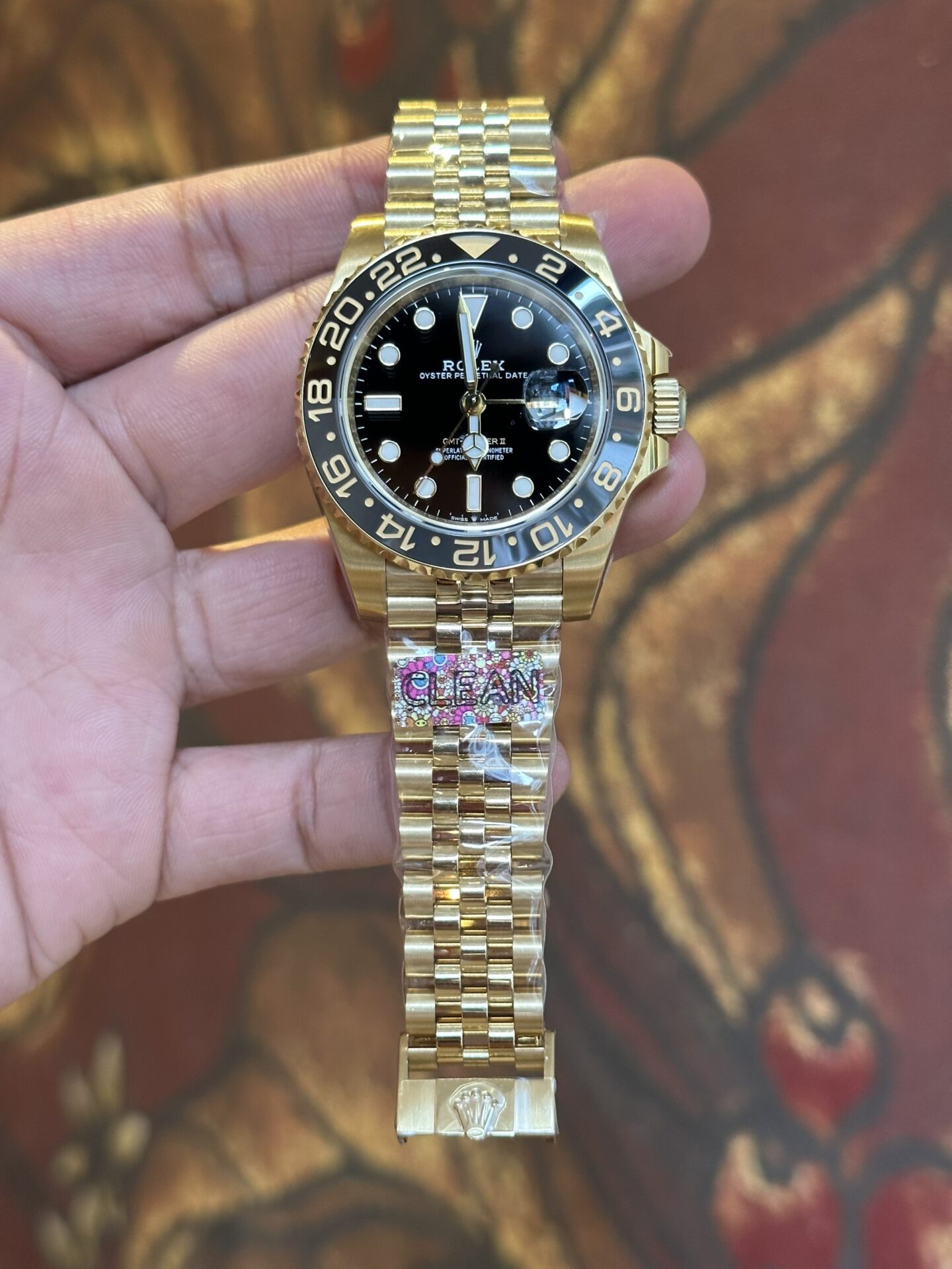 Rolex Replica 1:1 Watch GMT-Master II 126718GRNR Gold Plated Factory Clean 40mm - Elite Watch Atelier