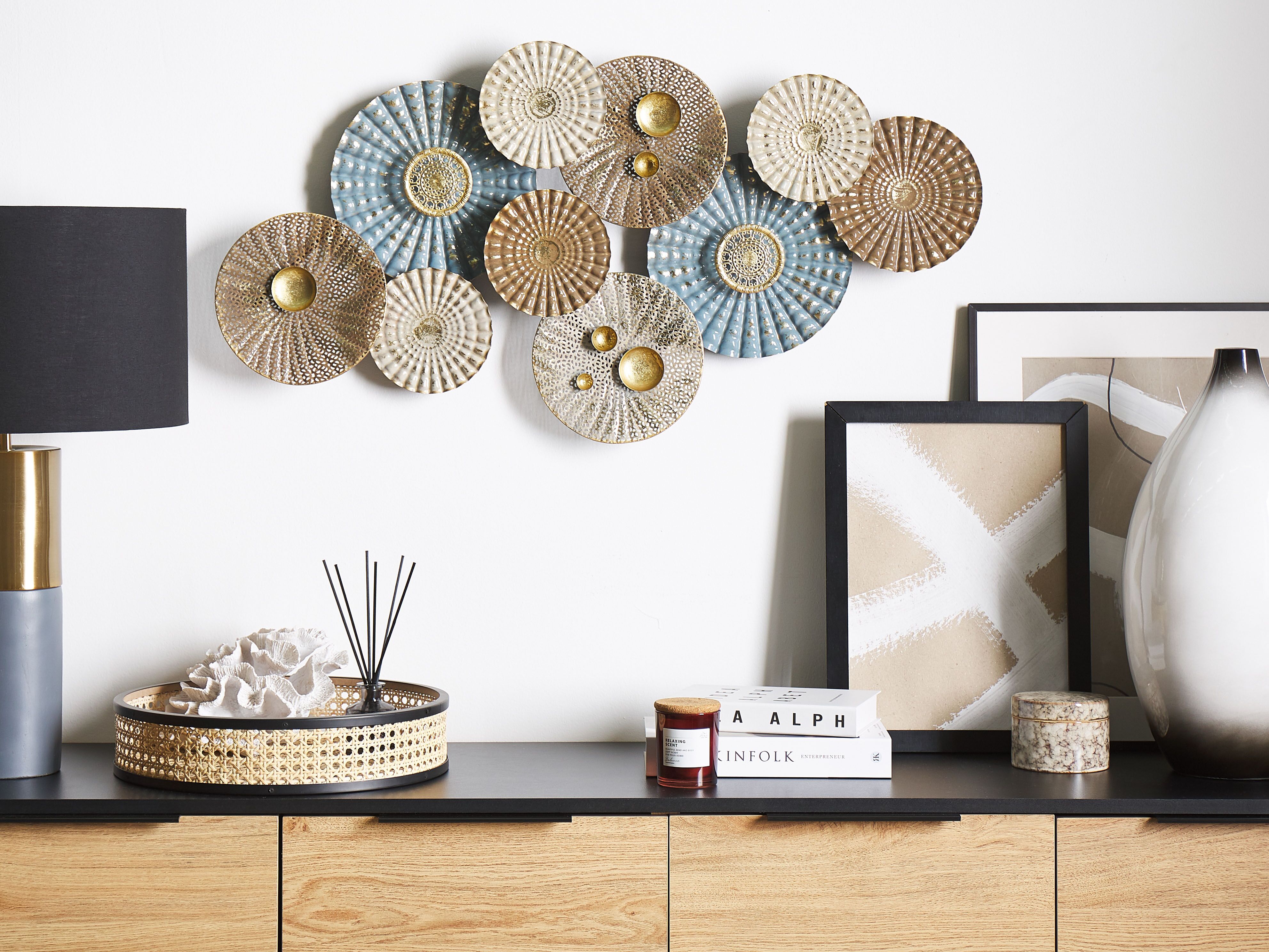 Wall Decor HASSIUM Metal 48 cm Blue