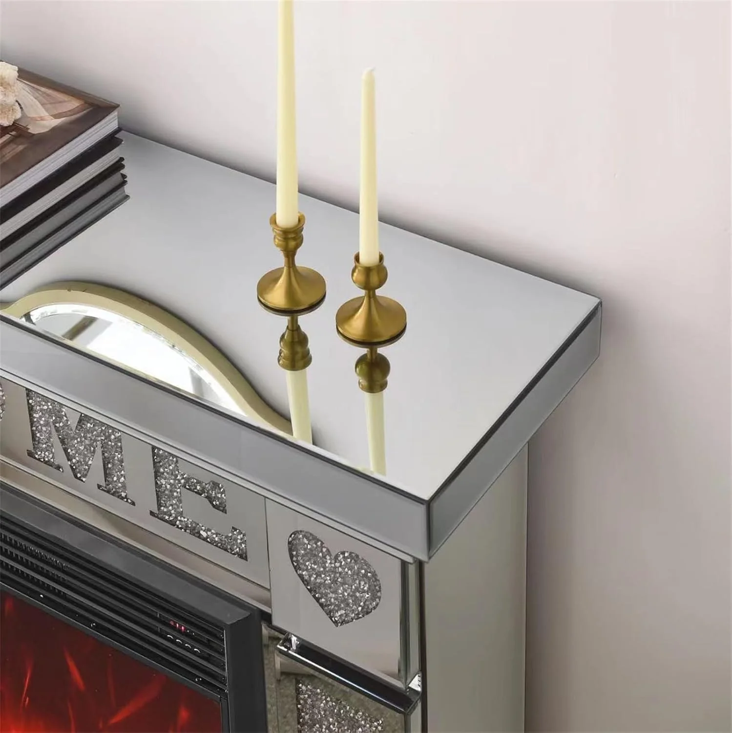 IKIFLY 47.24L x 41.33 H Mirrored Electric Fireplace - Image 20