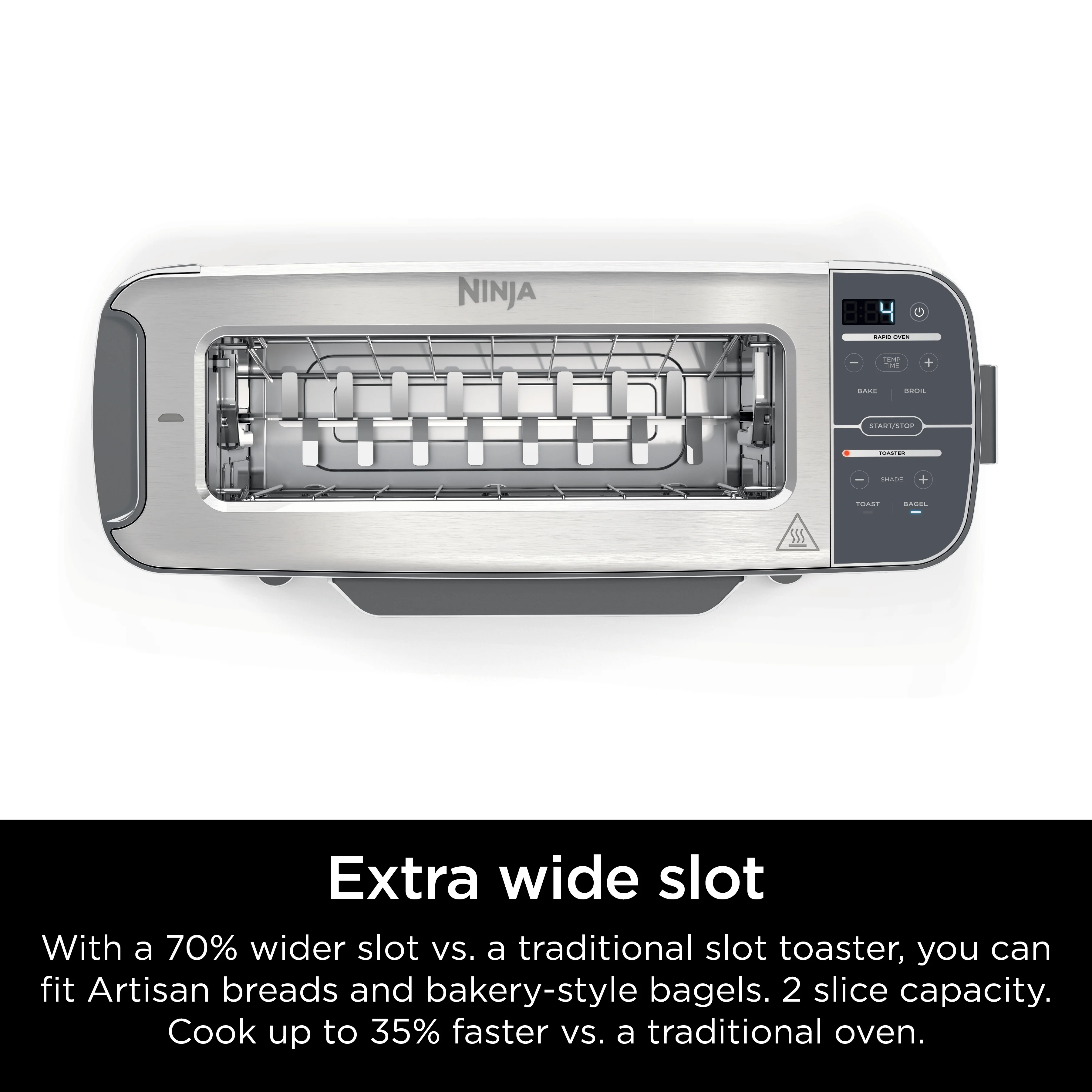 Ninja? Foodi? 2-in-1 Flip Toaster, 2-Slice Toaster, Compact Toaster Oven, Snack Maker, 1500 Watts, ST100 - Image 6