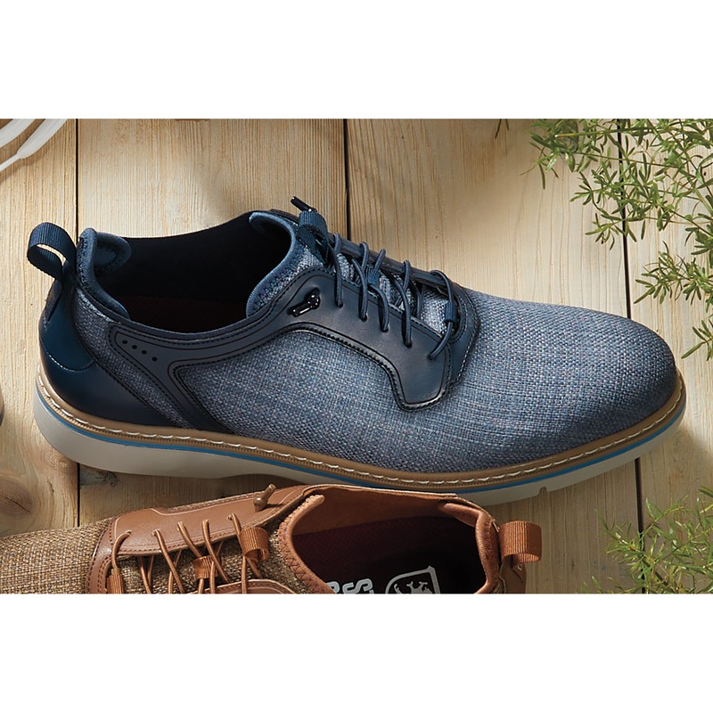 Stacy Adams Sebert Faux-Leather Plain-Toe Elastic-Lace Shoe with Platform - MIDNIGHT VELVET CATALOG