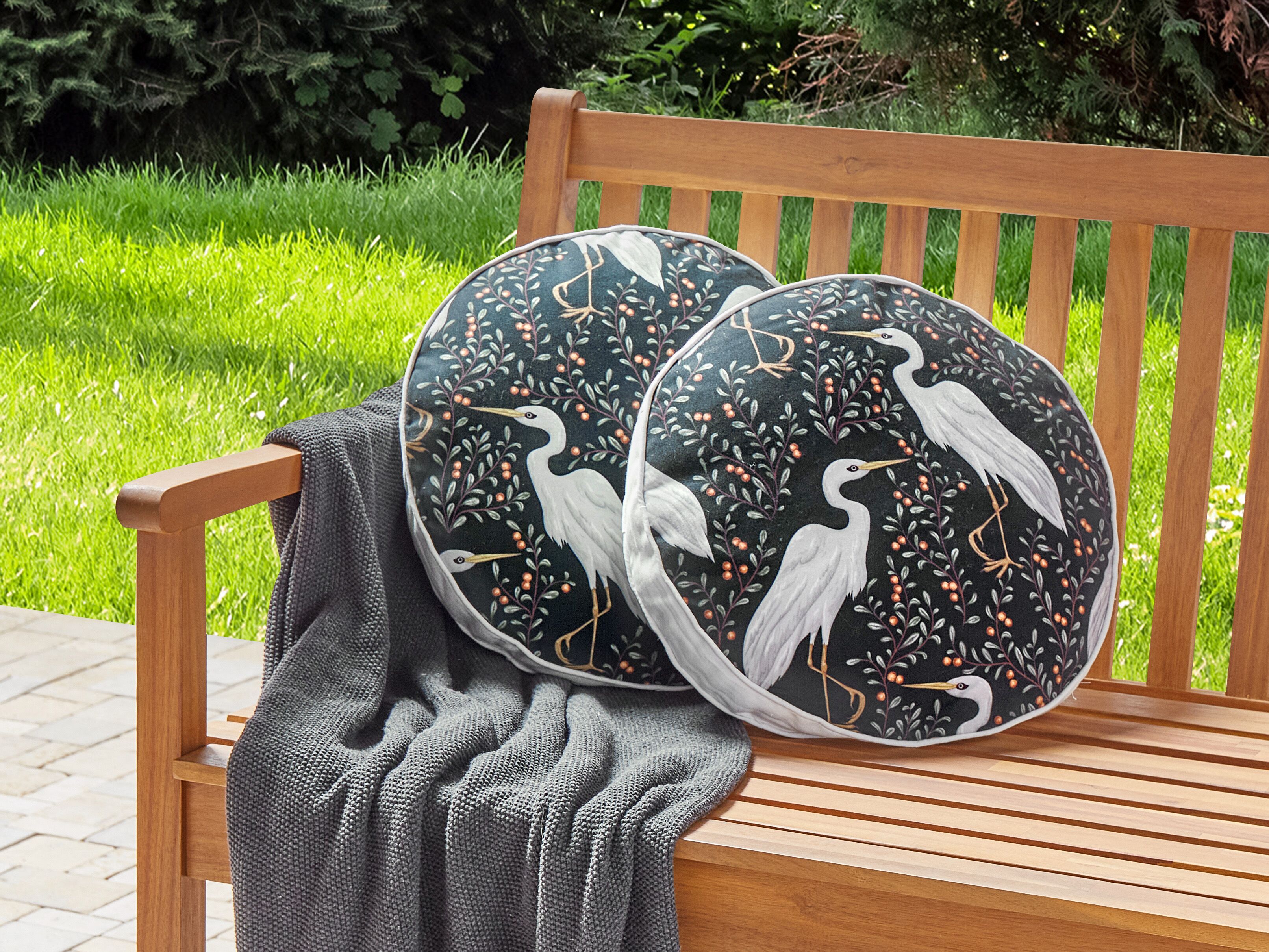 Set of 2 Outdoor Cushions PIANAZZO Animal Pattern 40 x 40 cm Black