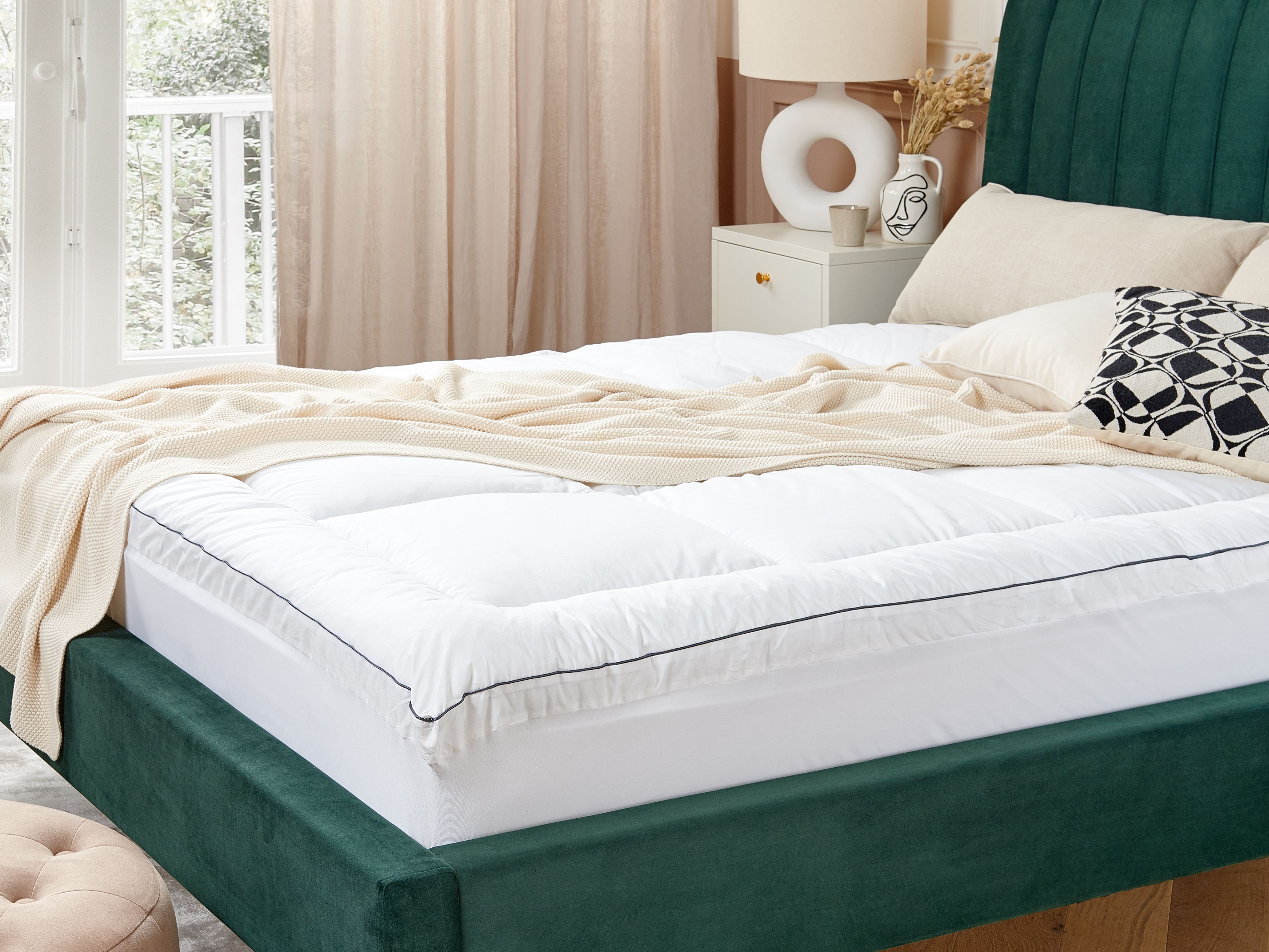 Polyester Mattress Topper MULHACEN 180 x 200 cm (Super King Size)
