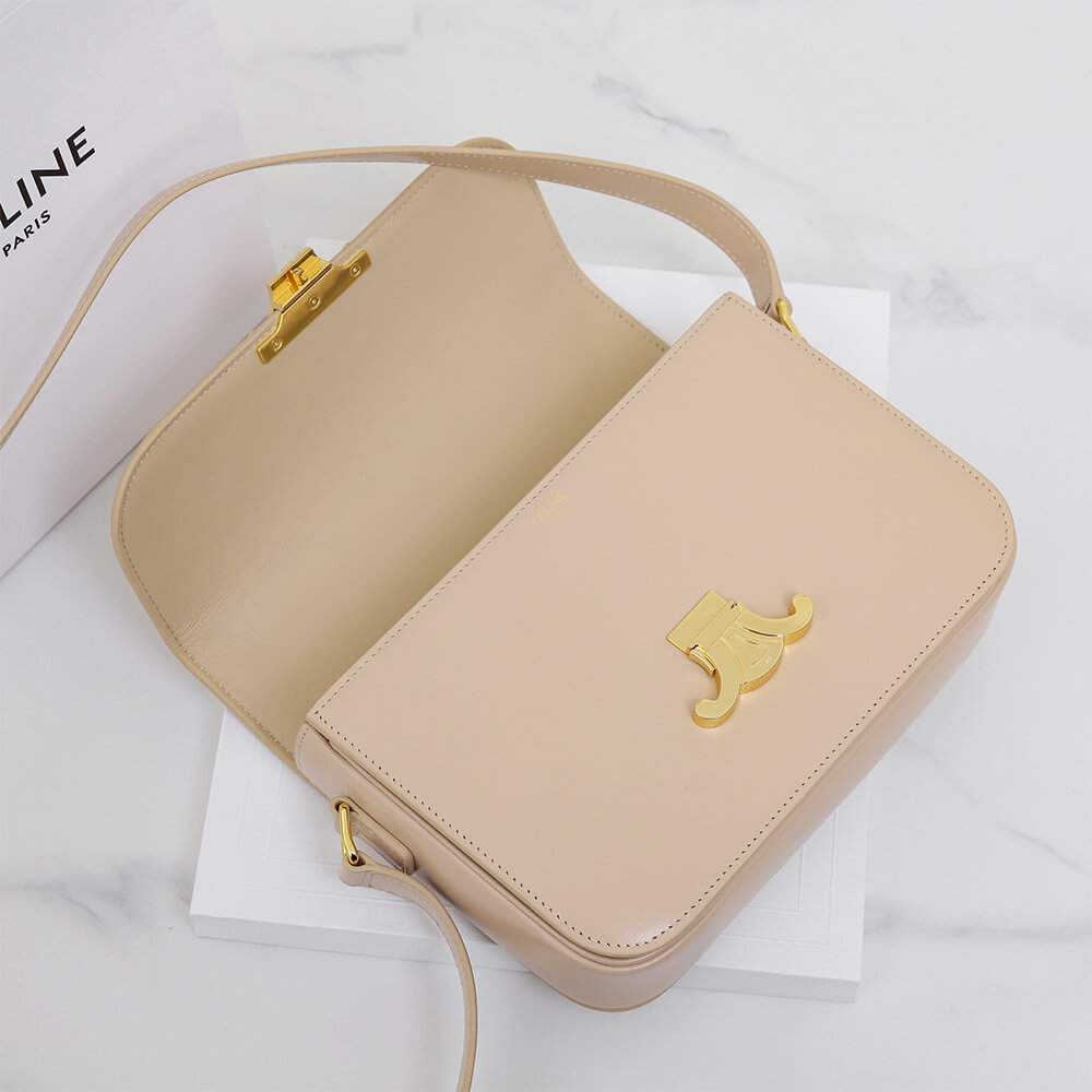 CELINE CLASSIQUE TRIOMPHE BAG in shiny calfskin(HIGH-END GRADE)1:1High-quality replica