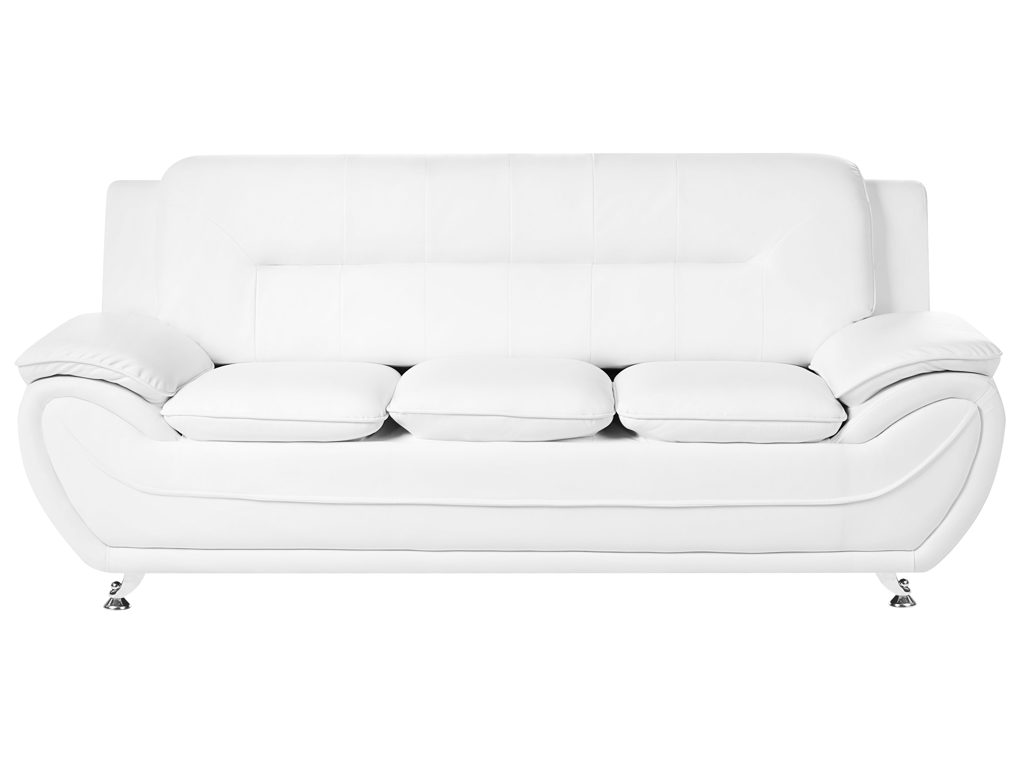 Sofa 3 Seater LEIRA Faux Leather White