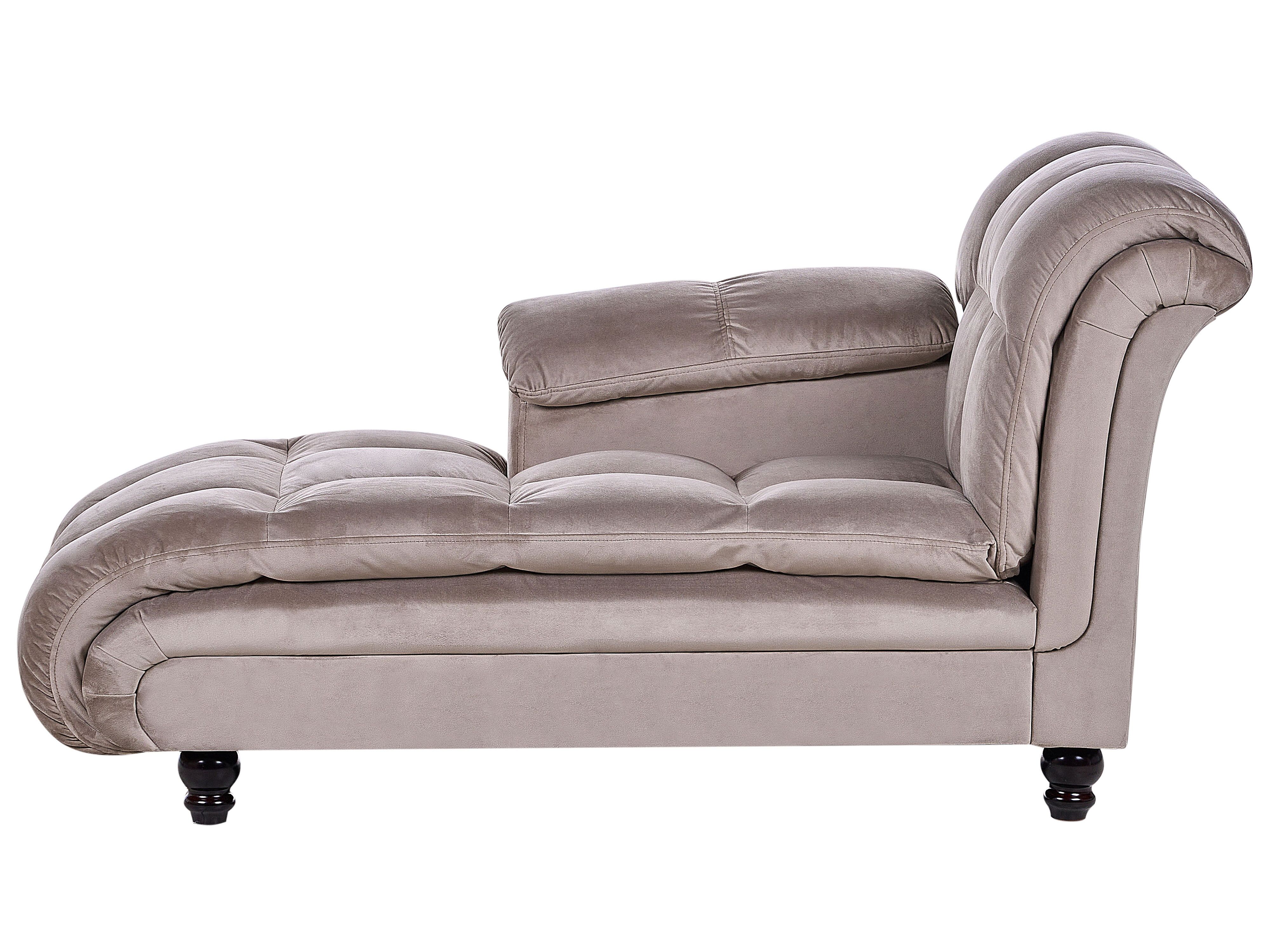 Right-Hand Chaise Lounge LORMONT Fabric Taupe