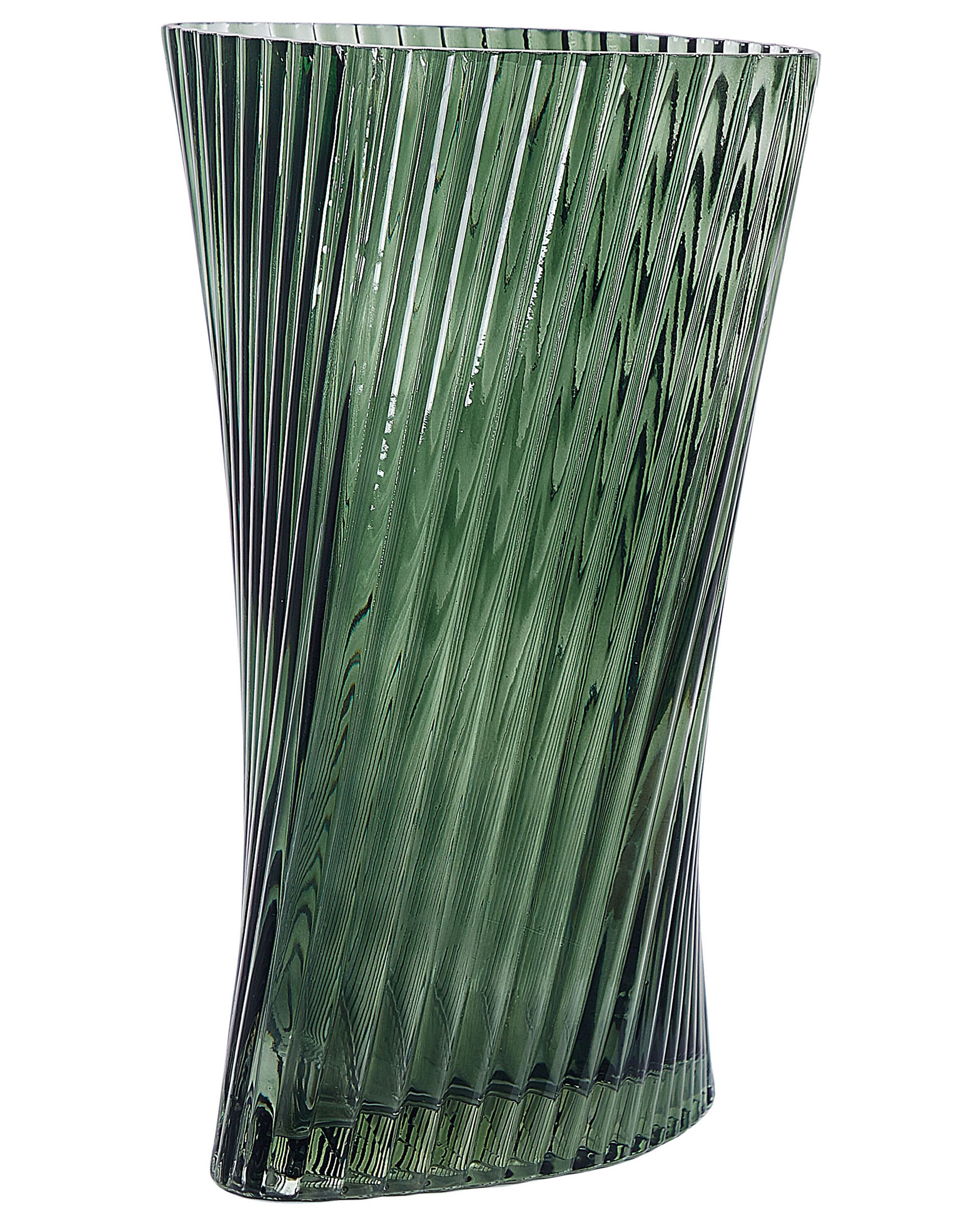 Flower Vase MARPISSA Glass 26 cm Dark Green