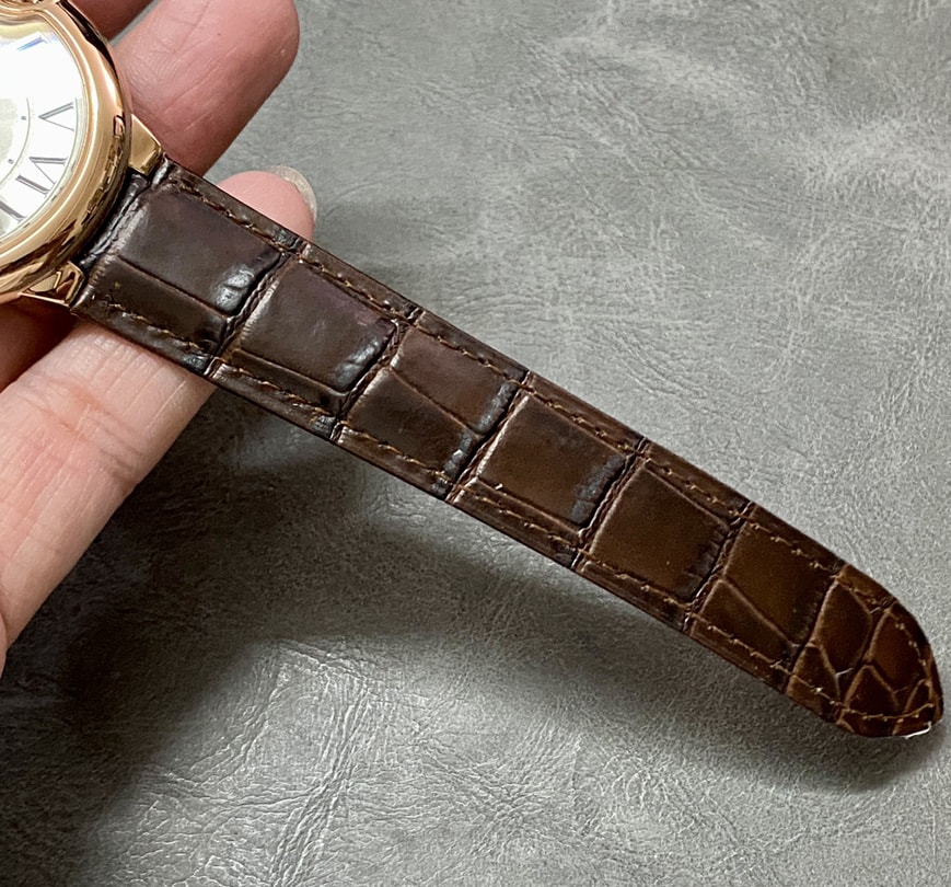 Fake Cartier Watch Ballon Bleu de Rose Gold 42mm Silver Dial Leather Strap WGBB0030 AF(1:1 replica) - Top club