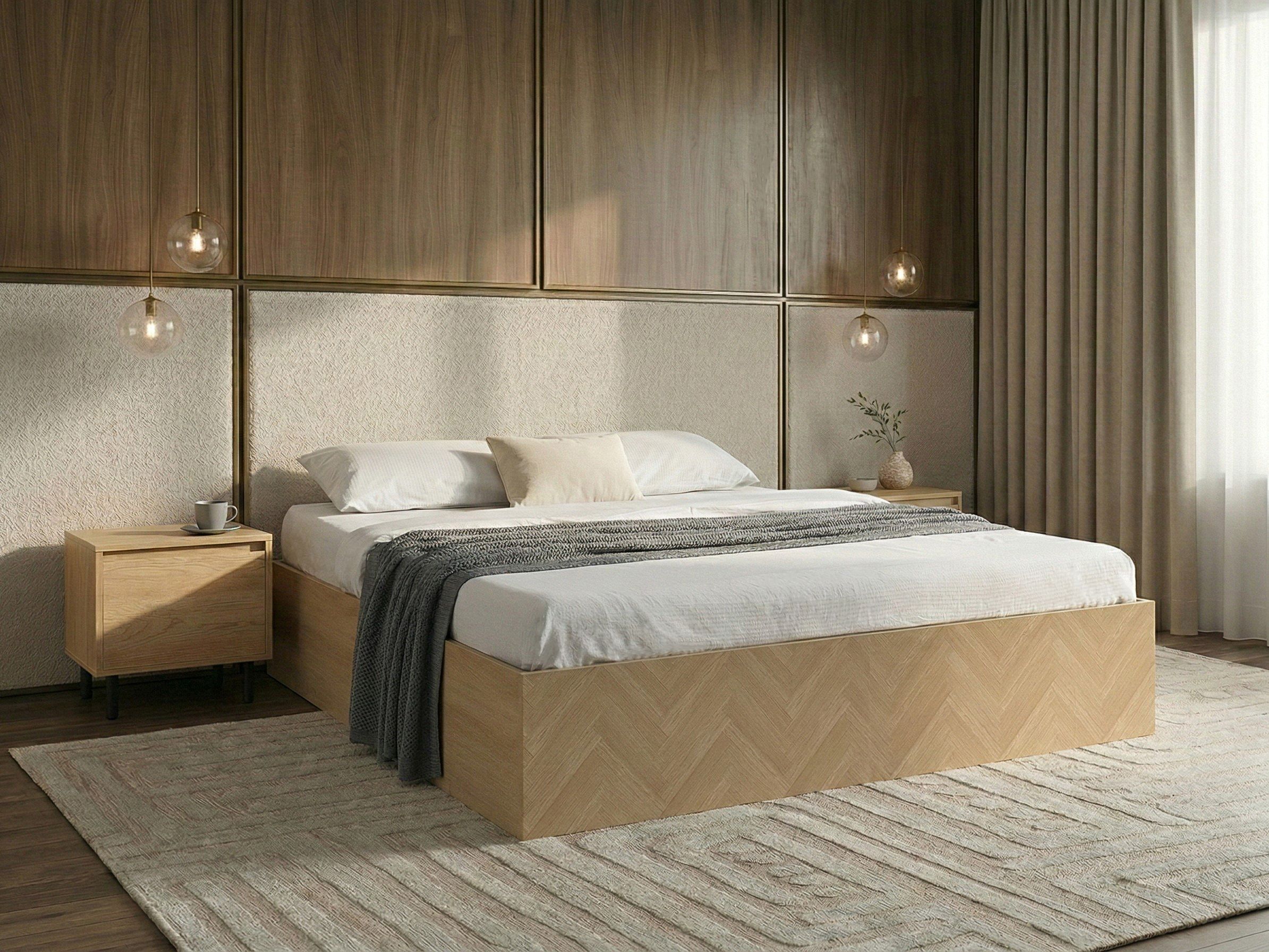 Ottoman Bed without Headboard ETEL 180 x 200 cm (EU Super King) Light Brown