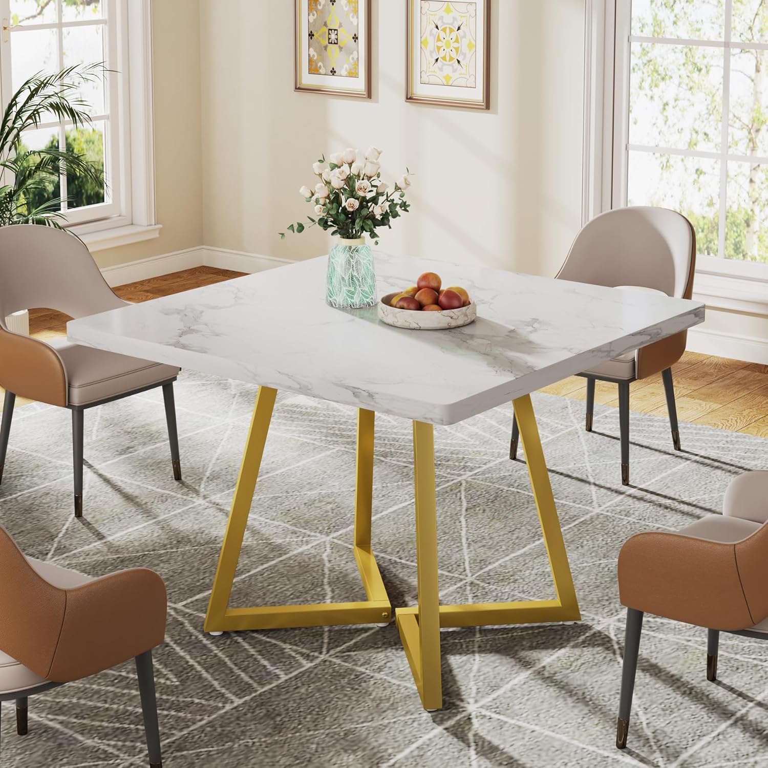Tribesigns Square Dining Table for 2, 31.5