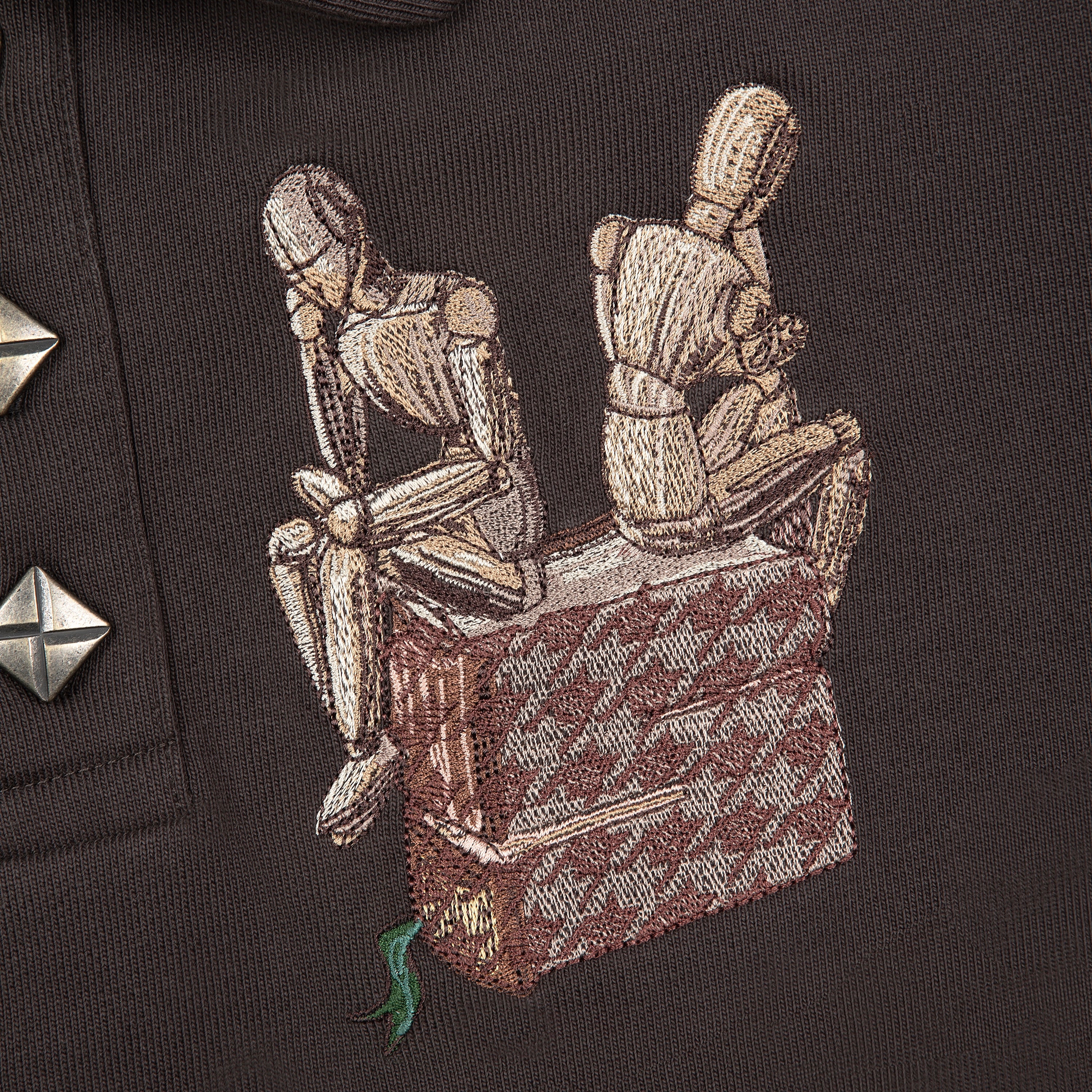 "gallery" layered Polo Sweatshirt dark brown