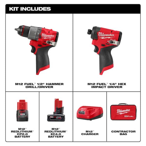 M12 FUEL 12V Lithium-Ion Brushless Cordless Hammer Drill/Impact Driver Combo Kit 2-Tool w/High Output 5.0Ah Battery - Image 8