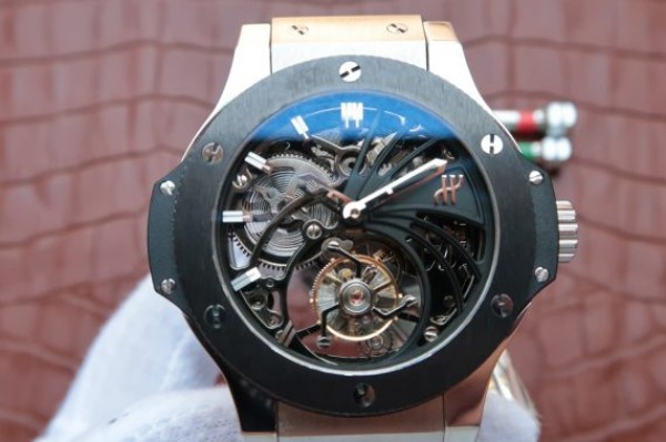 Replica Hublot Big Bang Ceramic Bezel Skeleton Tourbillon SS - Top club