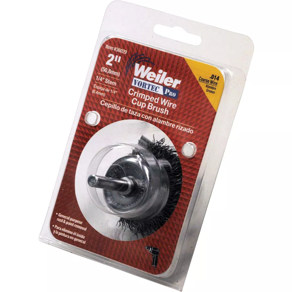 Weiler Vortec 2 In. Professional Shank-Mounted Drill-Mounted Wire Brush