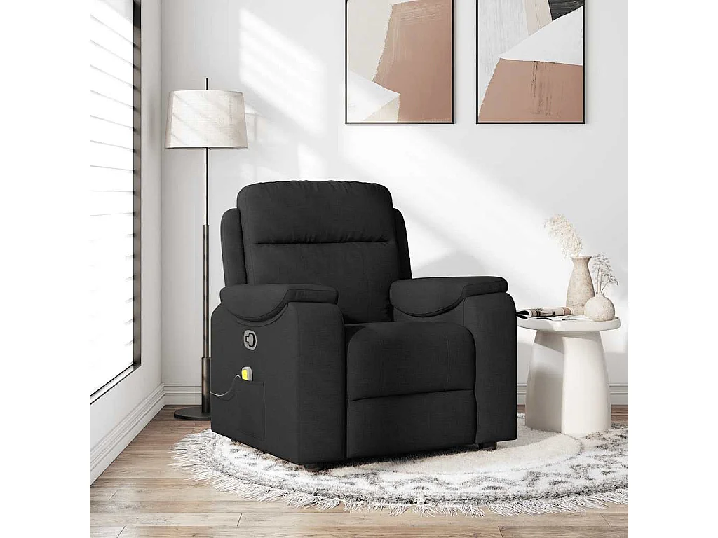 Fauteuil inclinable-Chaise de relax-Fauteuil de Massage Noir Tissu SHL5207
