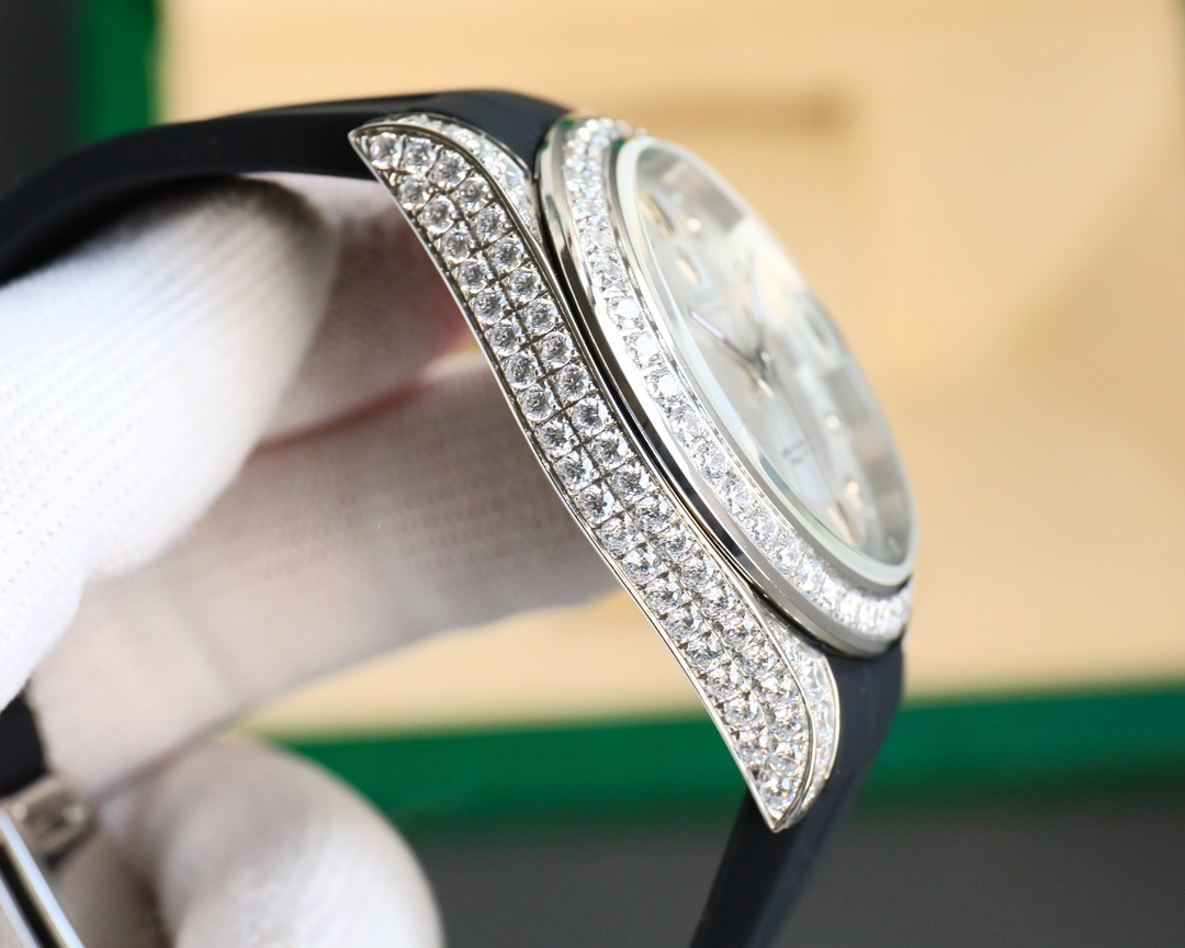 Rolex Logbook Full Luxury-Roman Diamond Dial-18k Nano-Technology 41MM-White(1:1 replica) - Top club