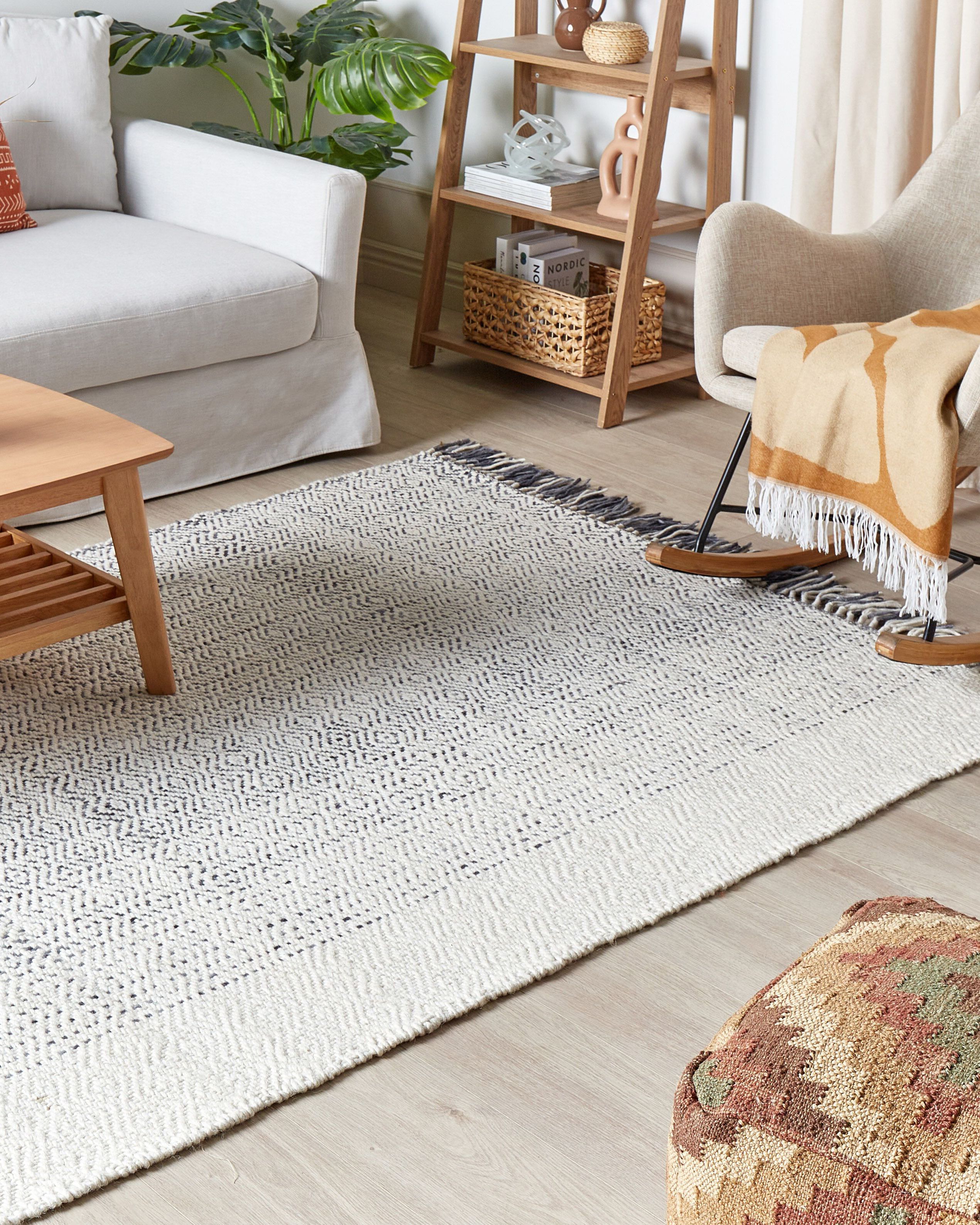 Rug OMERLI White 160 x 230 cm Wool