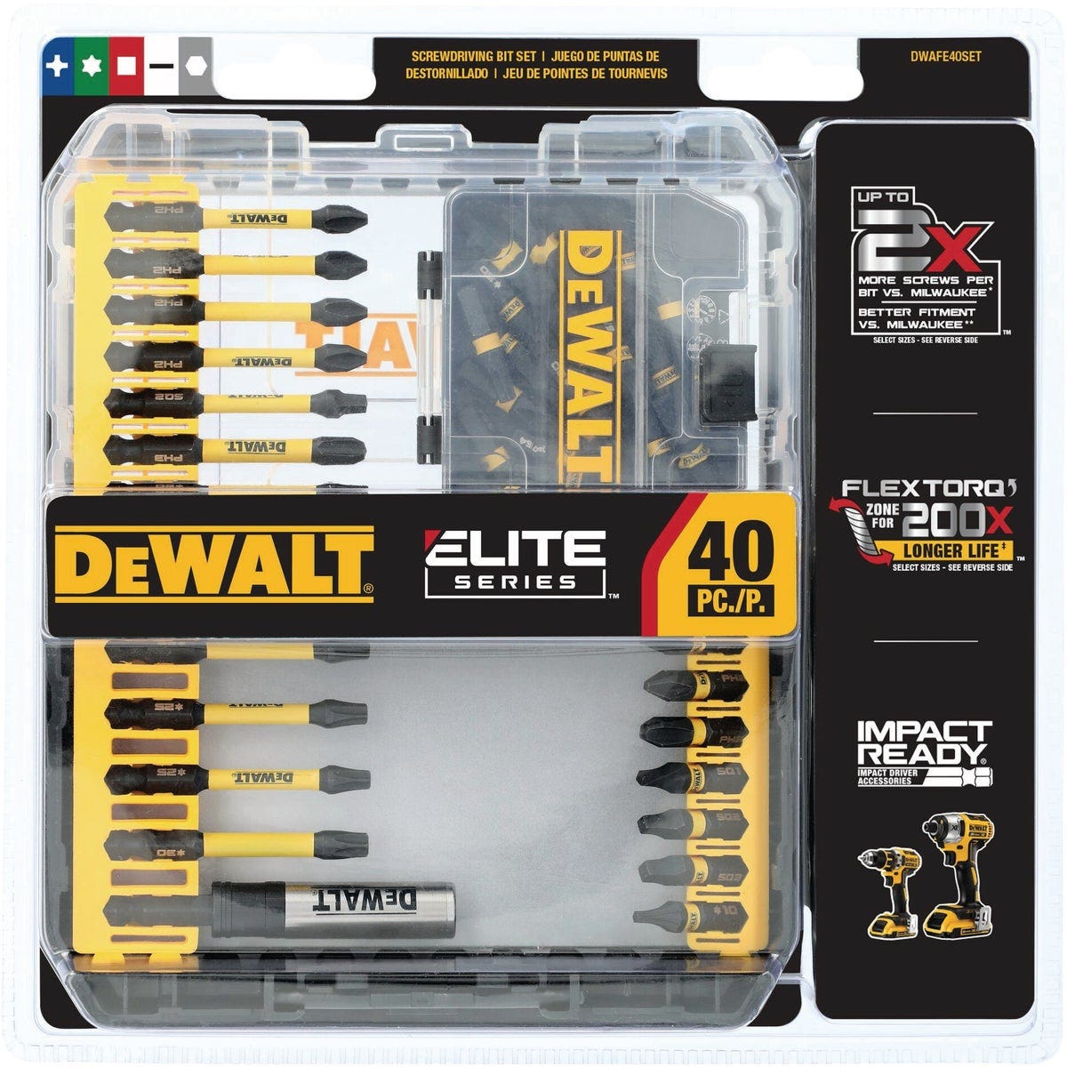 Dewalt Elite Series Impact Screwdriver Bit Set (40-Piece)