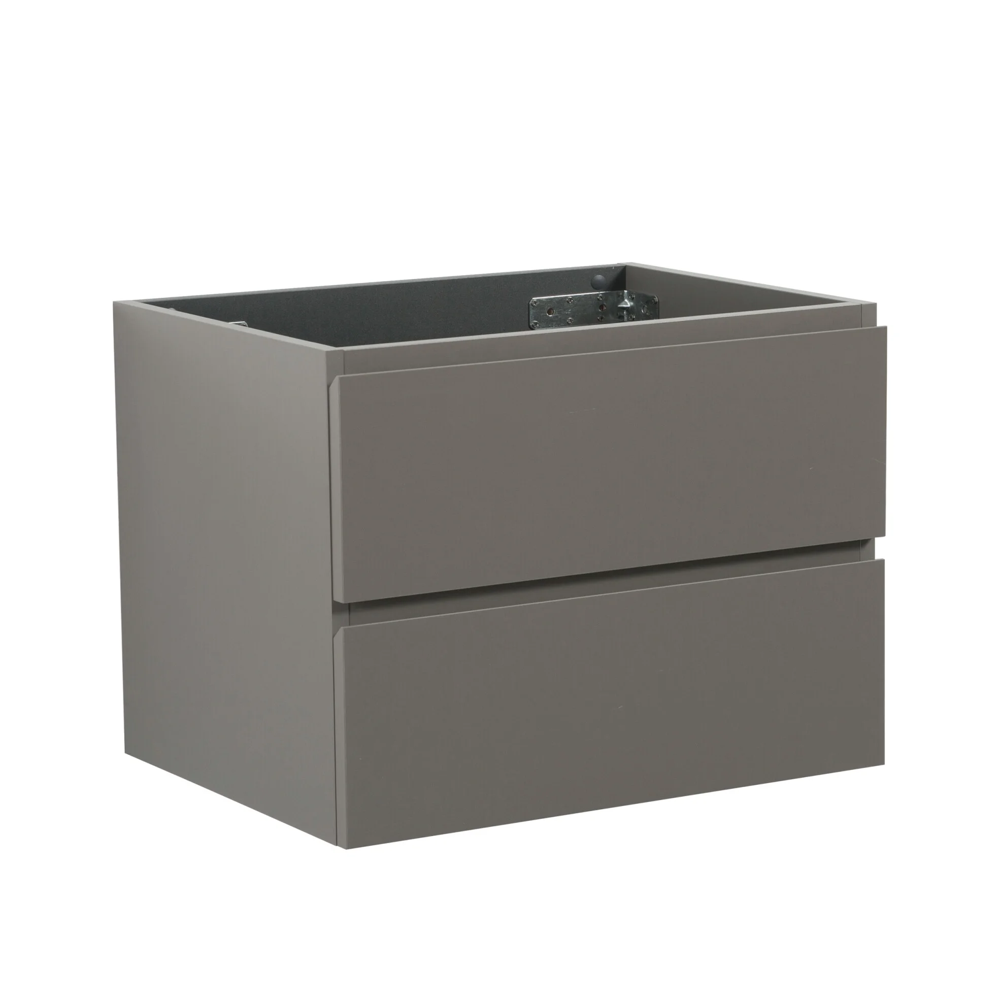 Wall Mount Bathroom Cabinet Without Basin, Gray Two-Drawer Storage Unit with Pre-Assembled Design for Space-Saving Modern Bathrooms