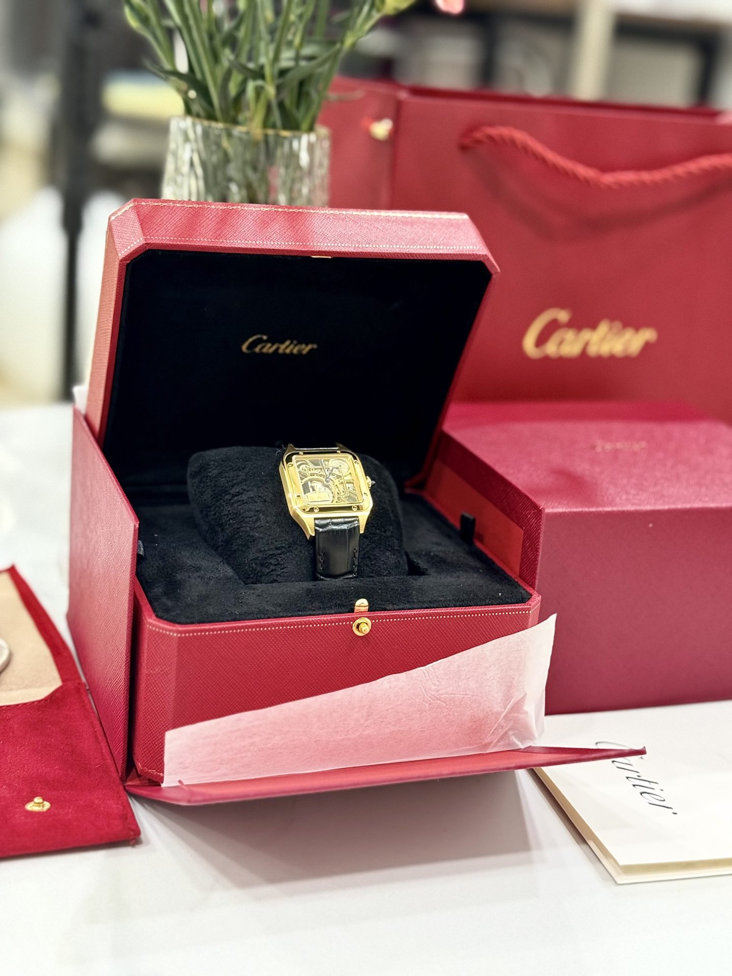 Cartier Replica Watch Santos WHSA0031 Quartz Leather Strap 31x43mm - Top club