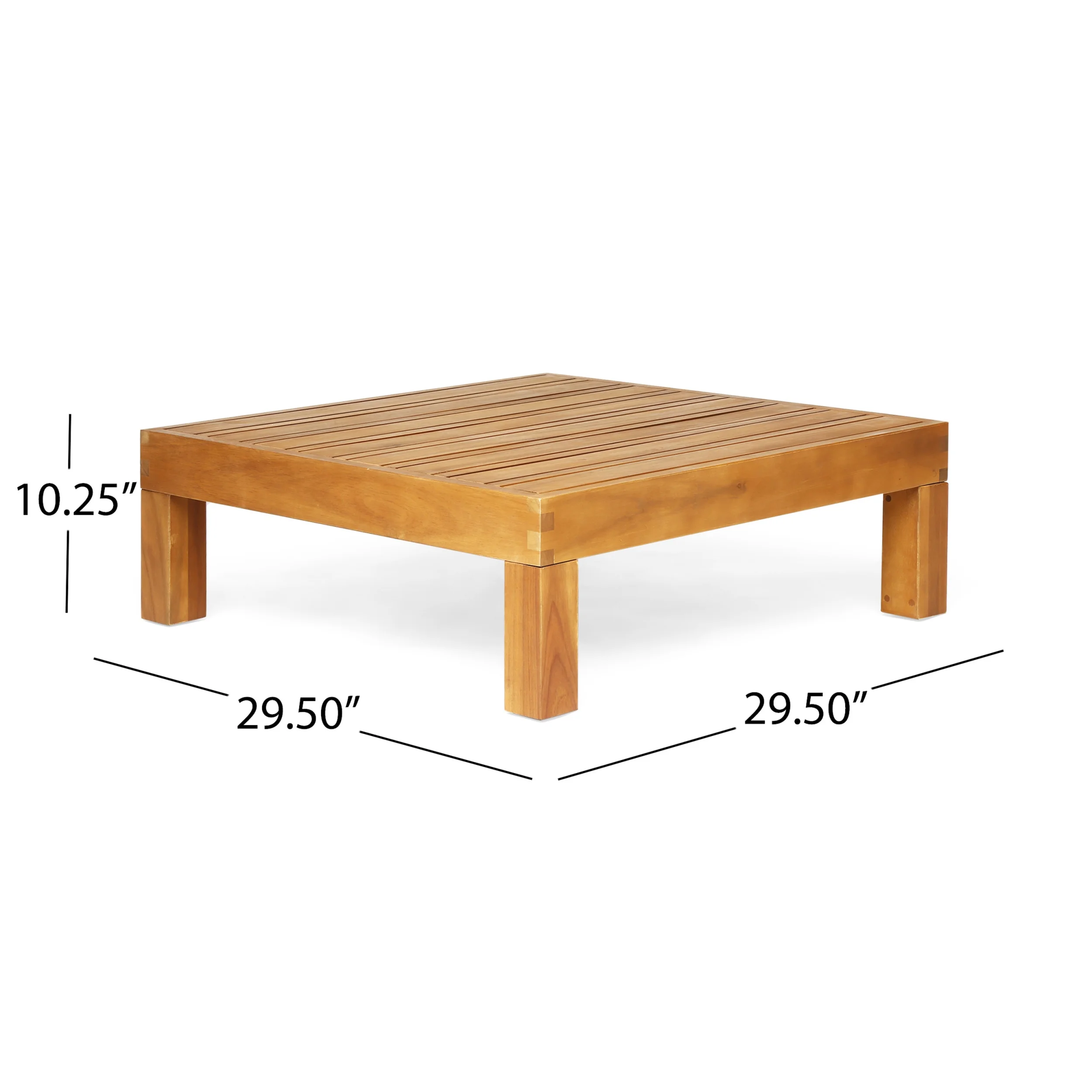 Kaena Acacia Wood Outdoor Coffee Table, Teak - Image 2
