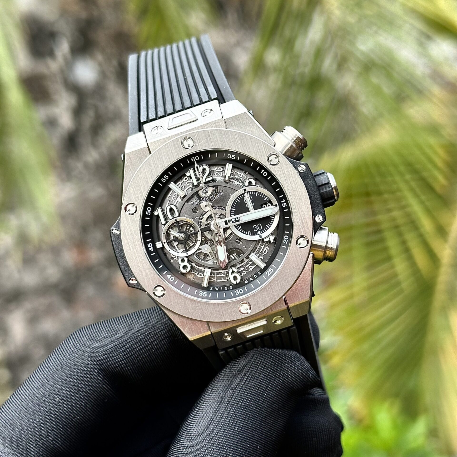 Hublot Replica Watches Big Bang Unico Titanium Black Rubber Strap 44mm - Elite Watch Atelier
