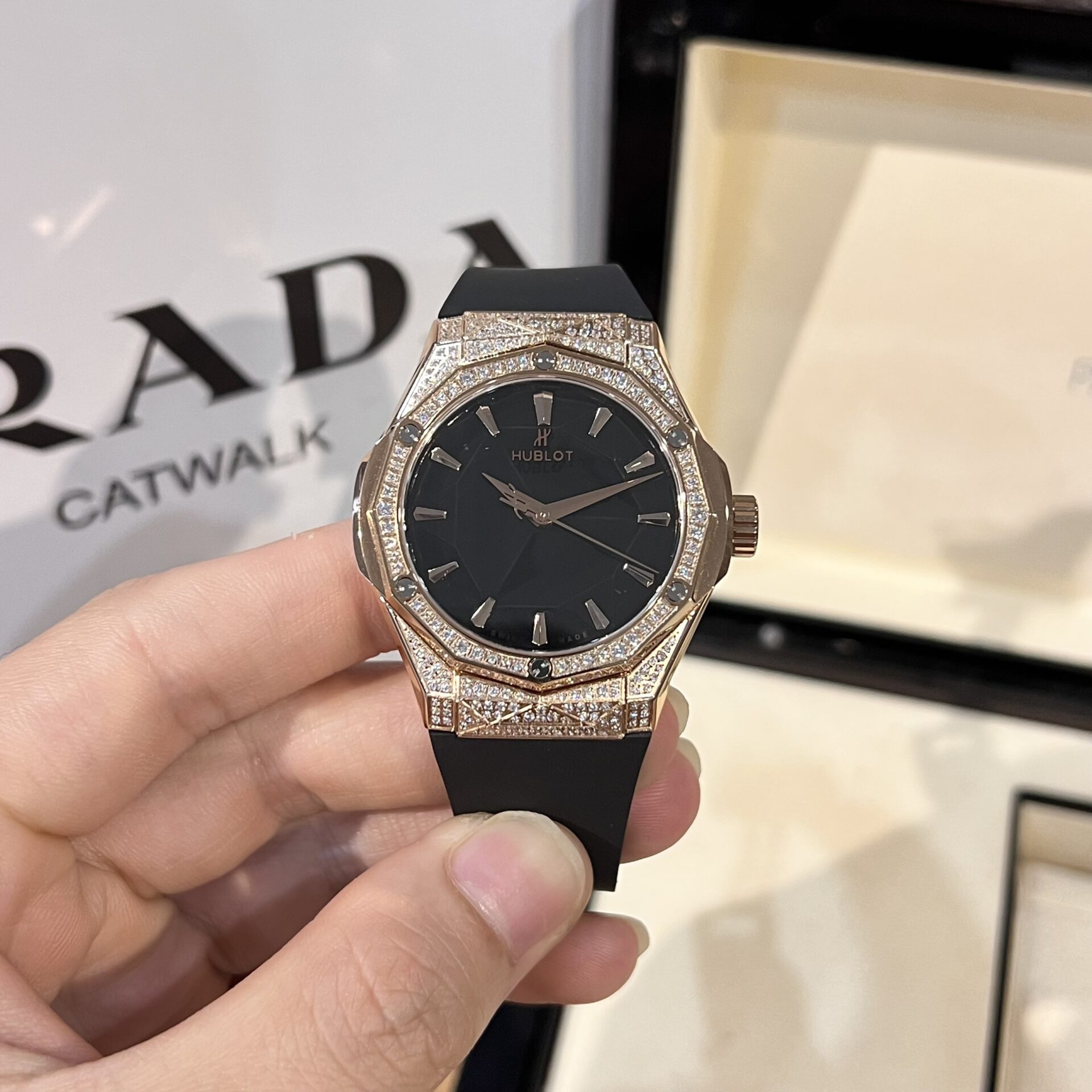 Hublot Replica Watch Orlinski King Gold Black With Full Diamond Case HBF 40mm - Elite Watch Atelier