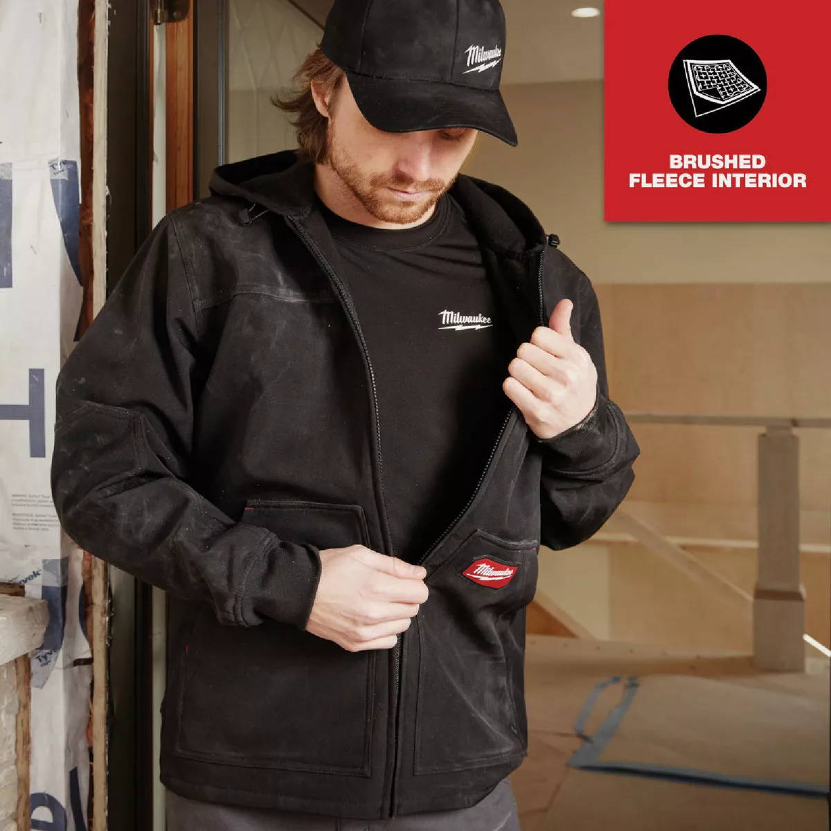 Milwaukee FREEFLEX Men's Large Black Softshell Hooded Jacket
