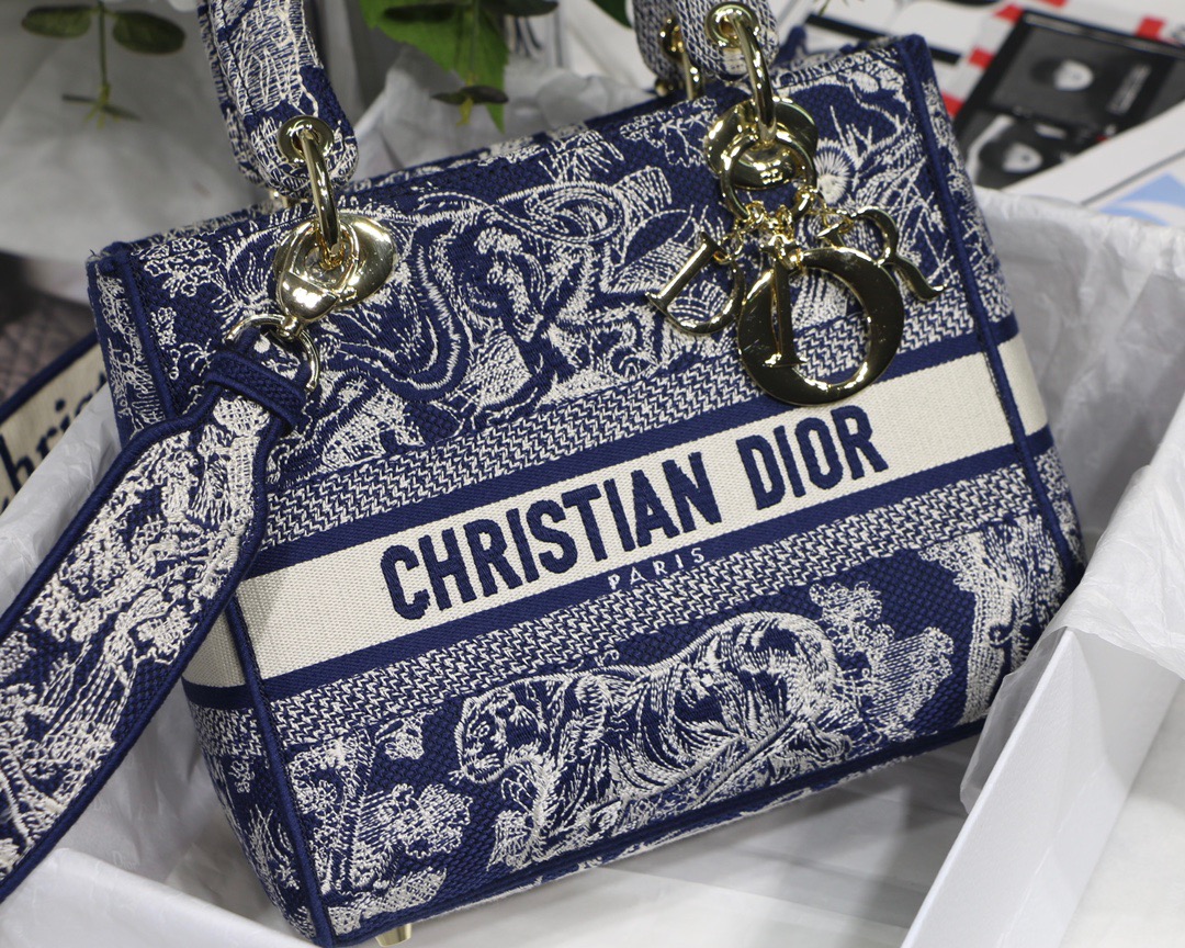 Christian Dior Medium Lady D-Lite Bag Blue, For Women, Women’s Handbags 24cm/9.5in CD M0565ORGO_M9281:1High-quality replica