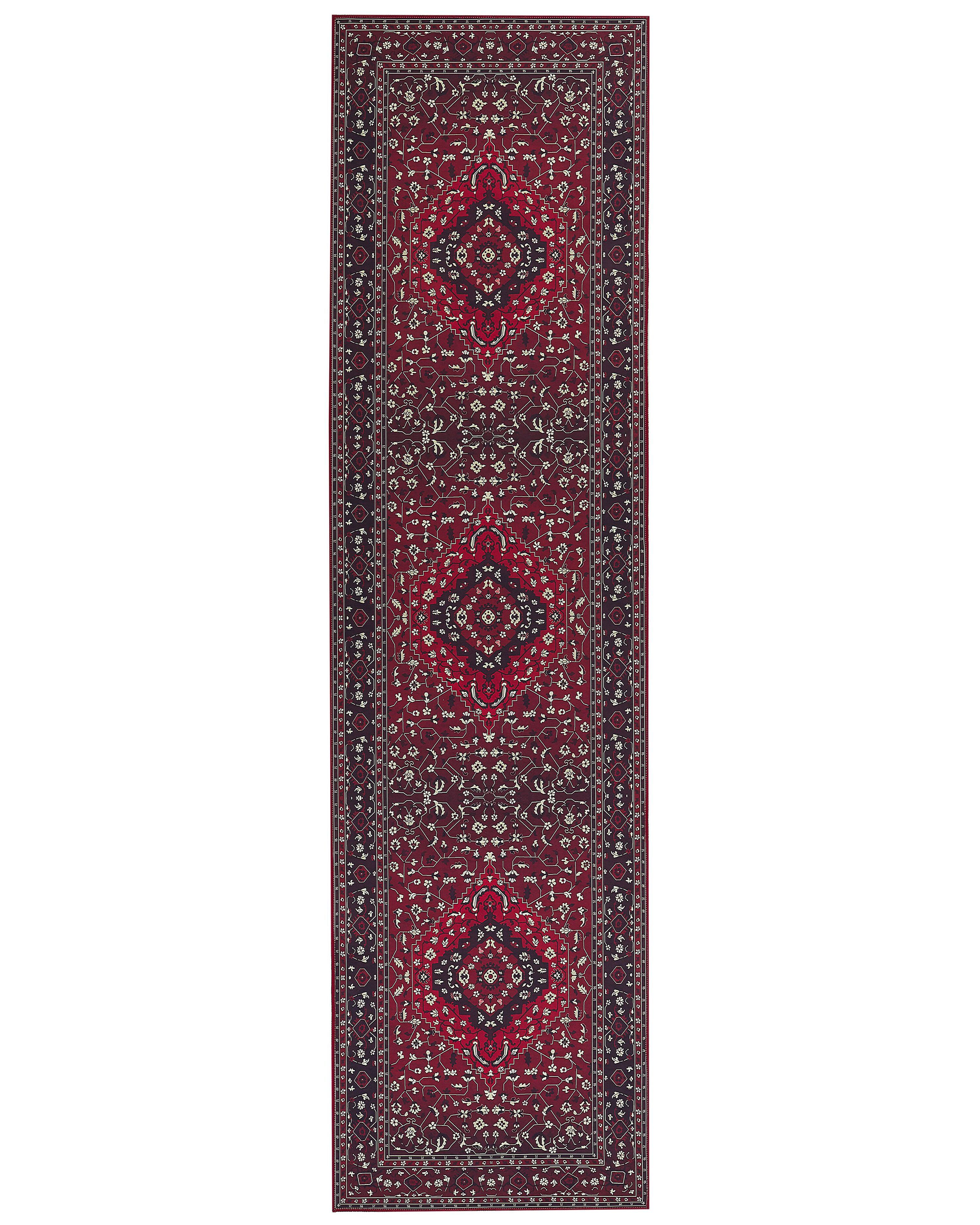 Rug VADKADAM Dark Red 80 x 300 cm