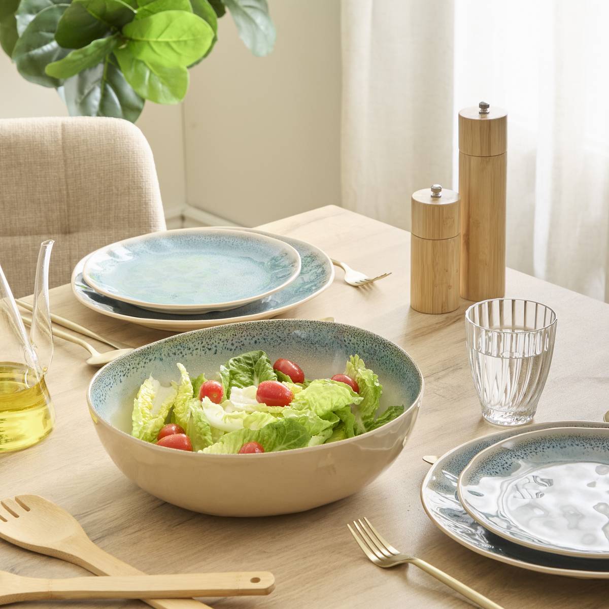 Salad bowl "Pia" 29x27.7 cm, Blue