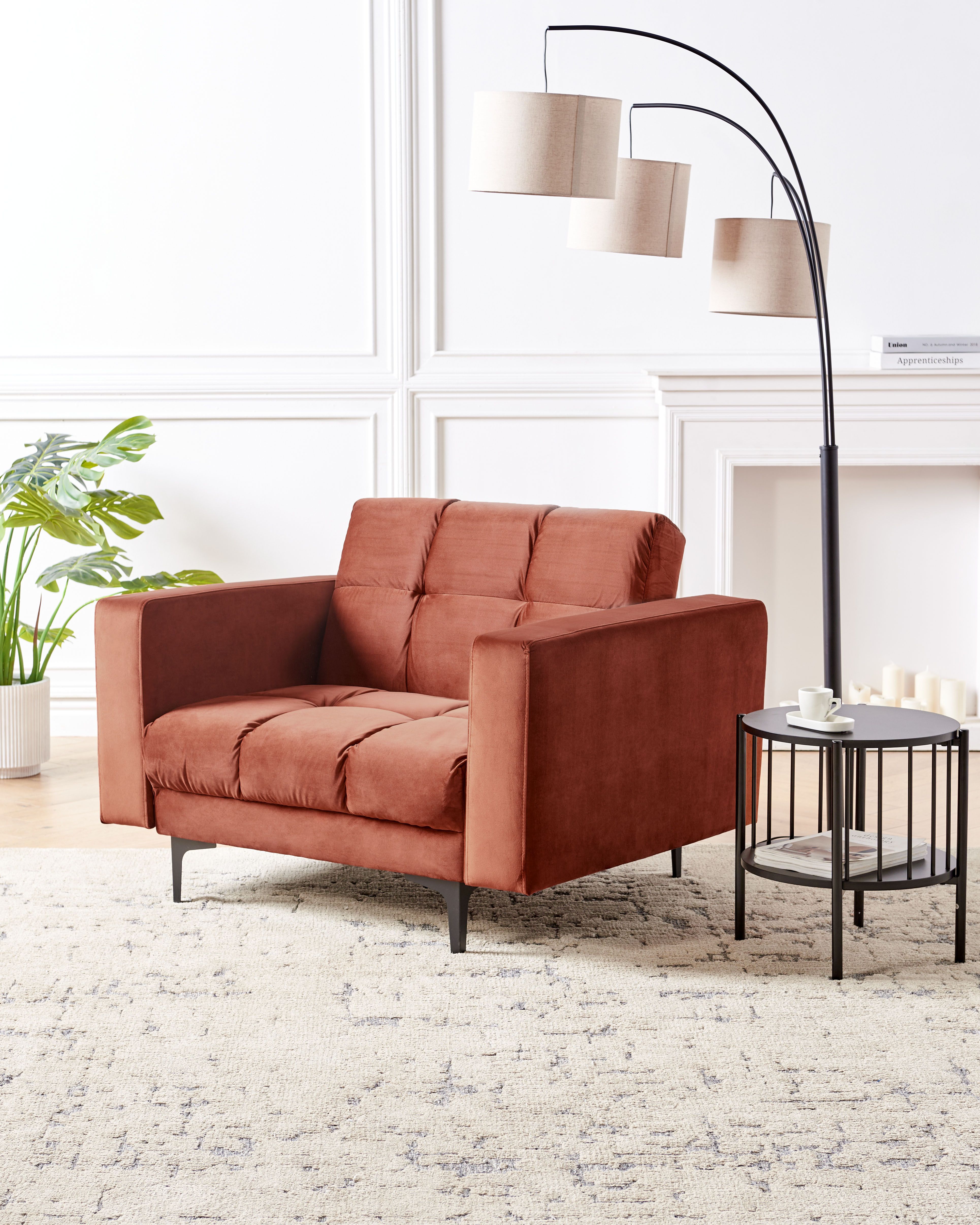 Armchair ALNES Velvet Light Red