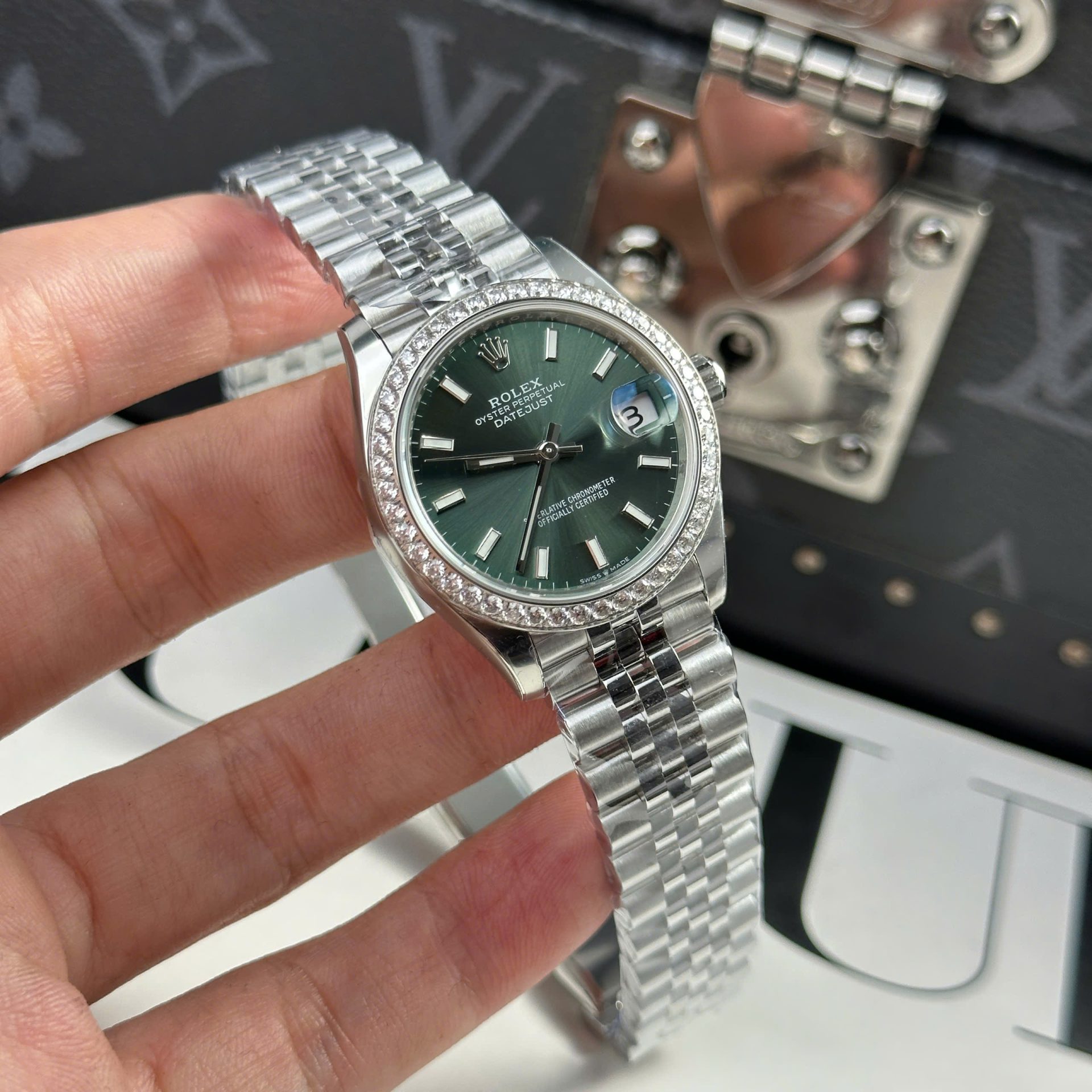 Rolex DateJust Clone Watch Dial Green Jubilee Strap THB Factory 31mm - Top club