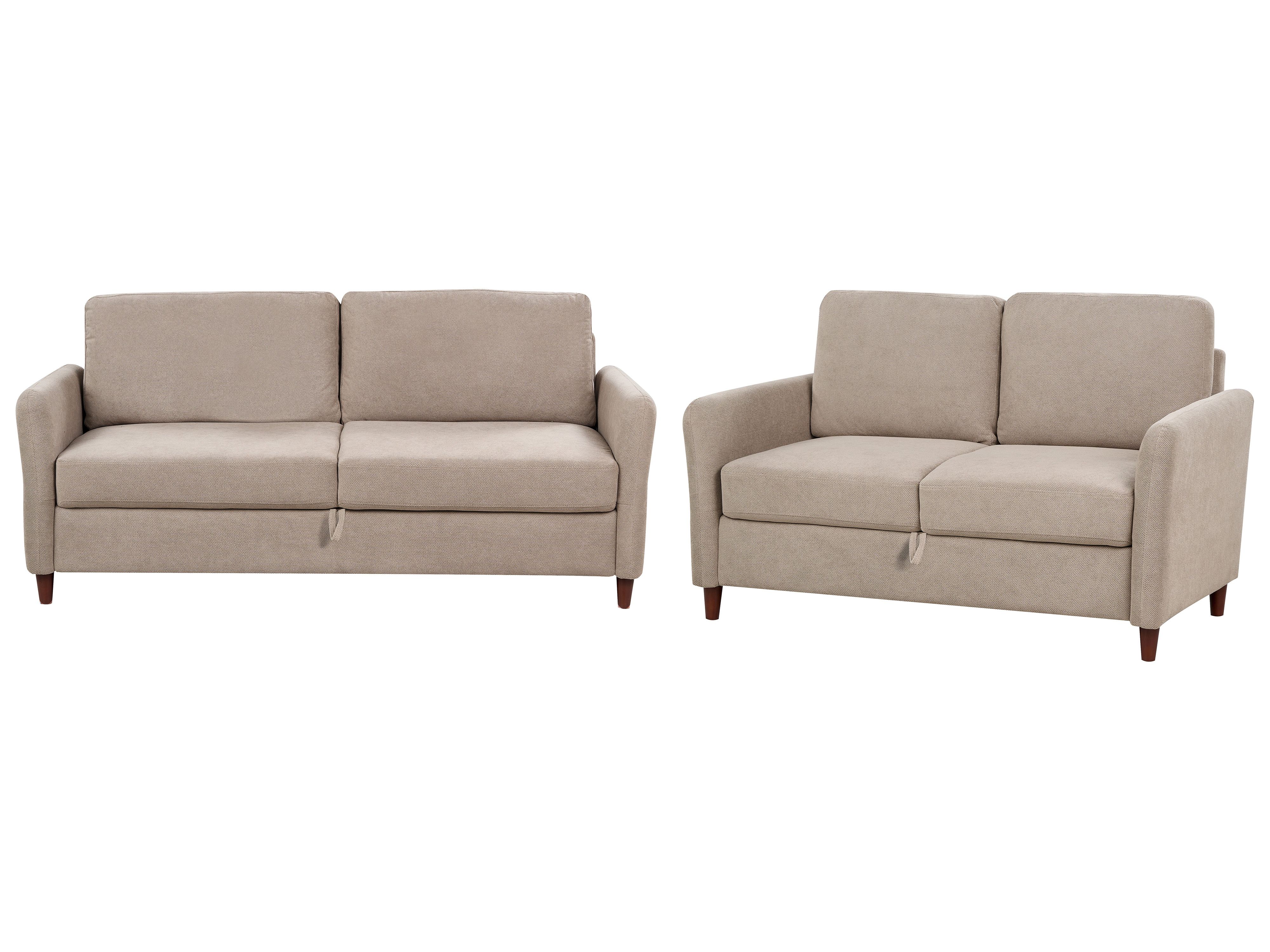 Living Room Set 5 Seater MARE Fabric Taupe with Storage