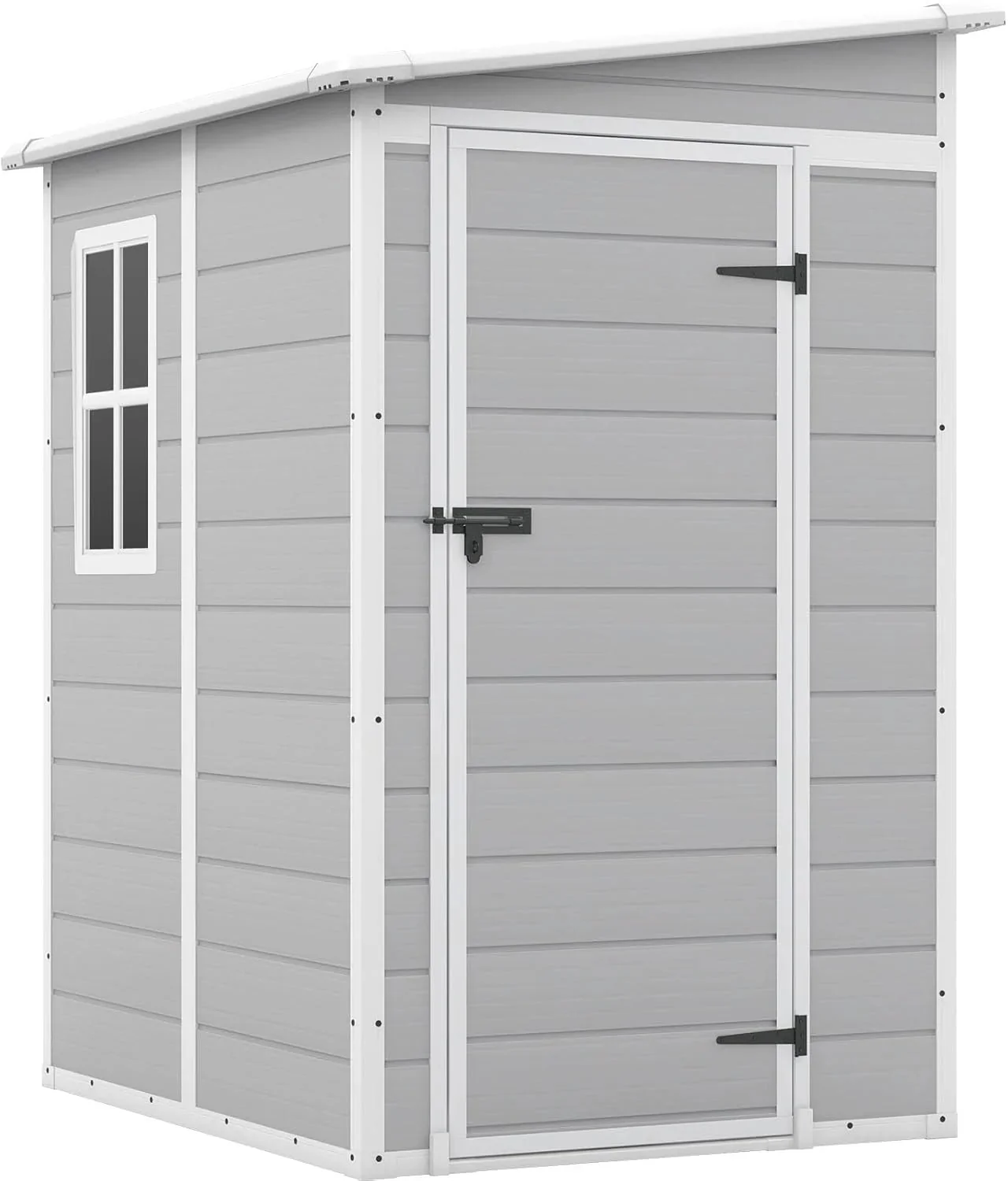Patiowell 6x4 FT Resin Outdoor Storage Shed With Floor - Light Gray - Image 8 Patiowell 6x4 FT Resin Outdoor Storage Shed With Floor - Light Gray - Image 8