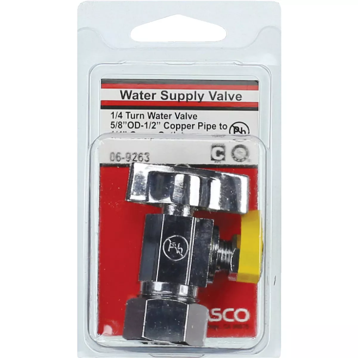 Lasco 5/8 In. Copper C Inlet x 1/4 In. C Outlet 1/4 Turn Angle Valve