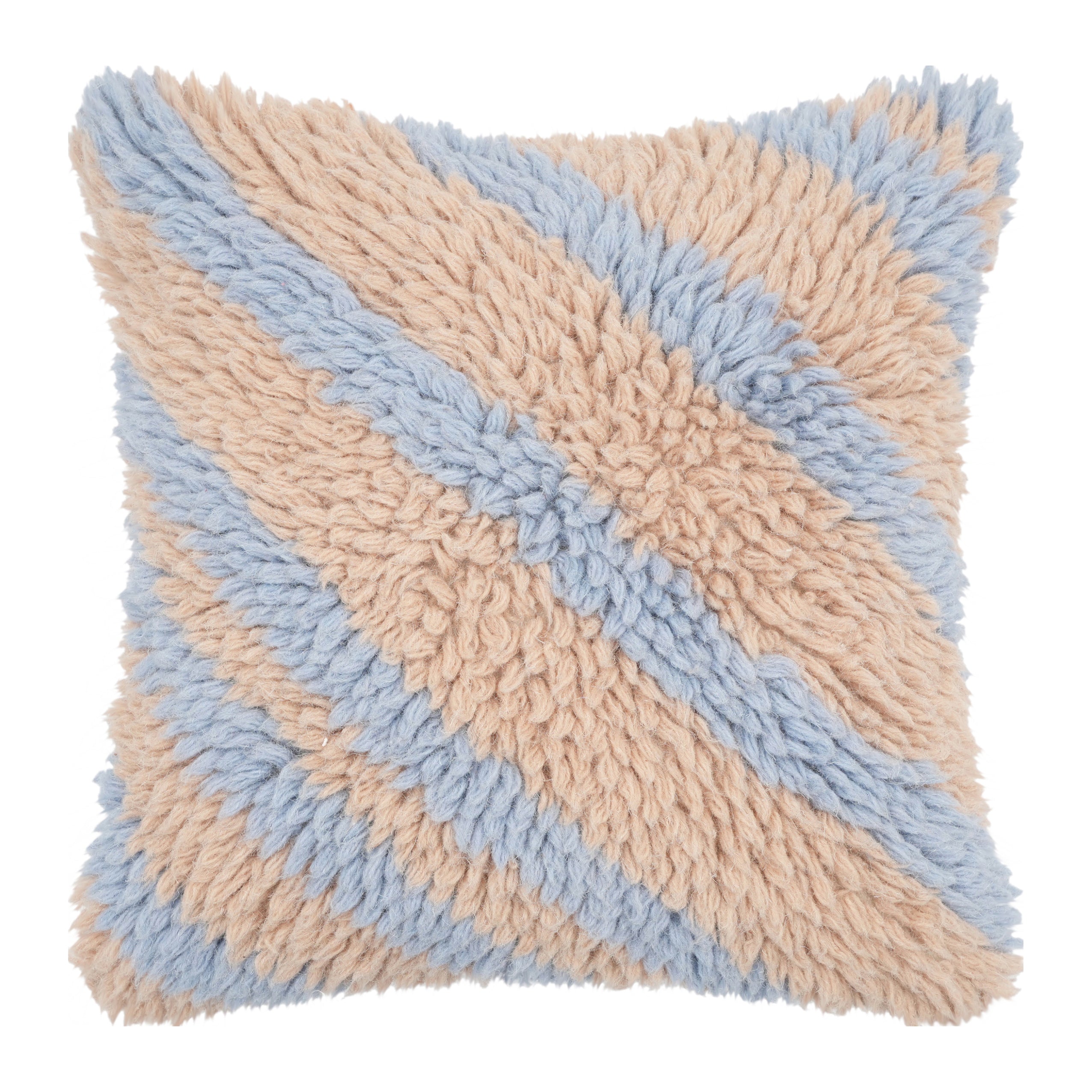 Blokker Strippi Sierkussen 50 x 50 cm - Blauw / Beige