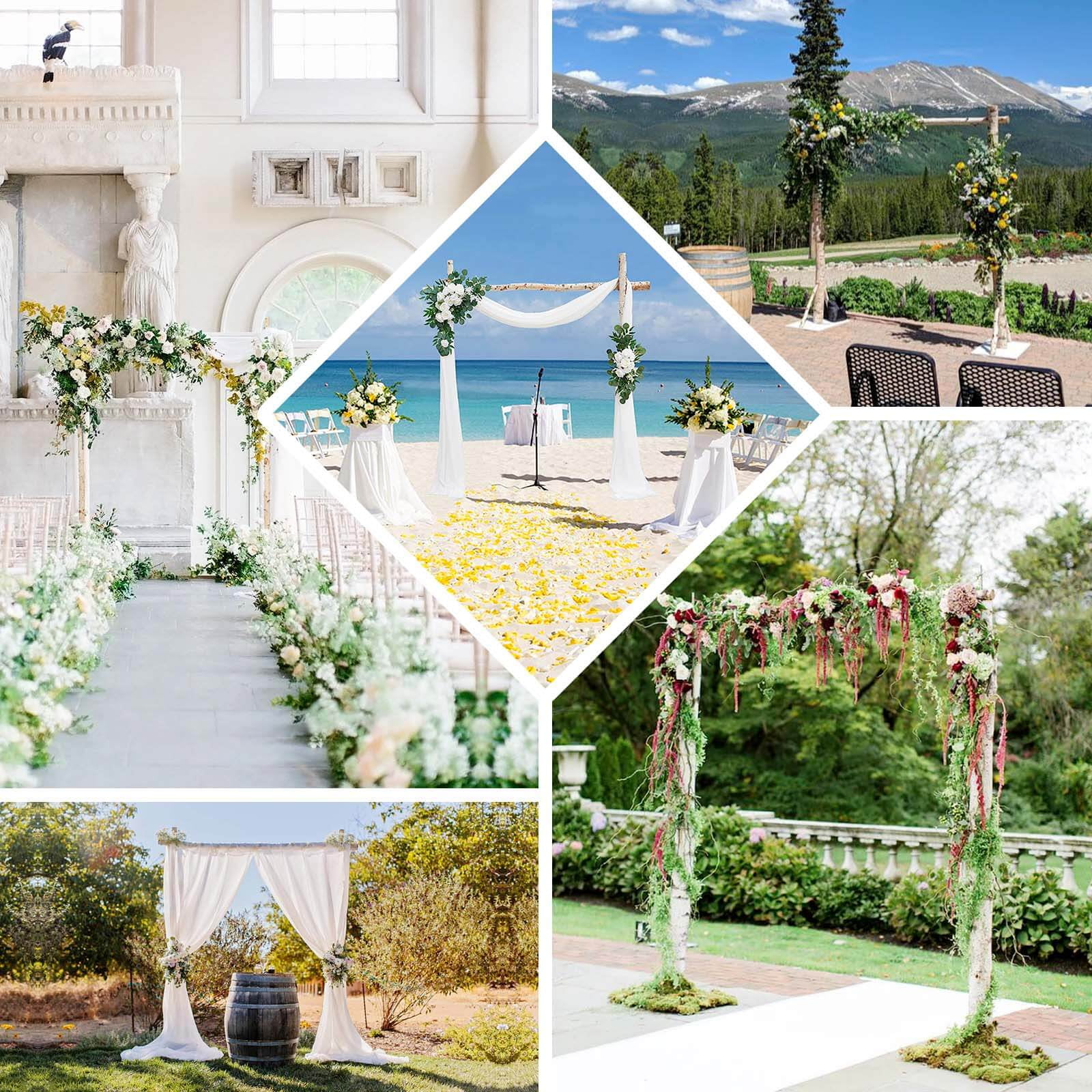 Efavormart 7FT Rustic Square Wedding Arch Wooden Backdrop Stand, Wedding Ceremony Arch - Brown - Image 38