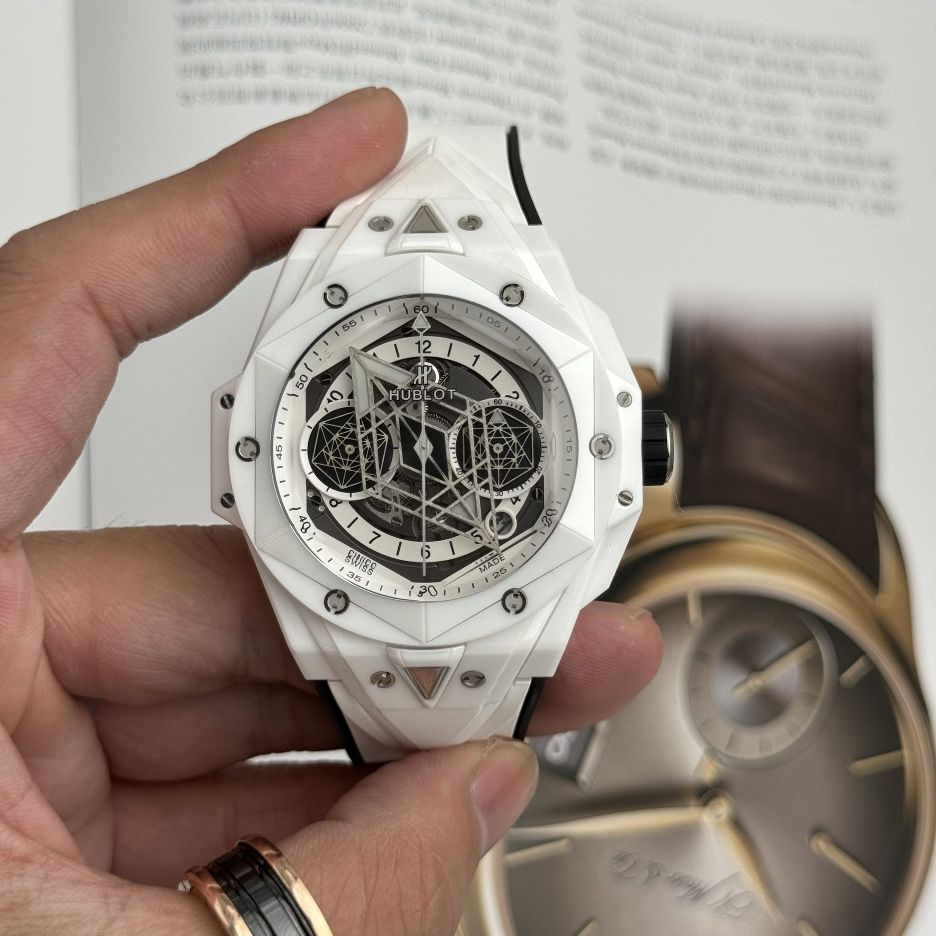 Hublot Best Replica Watch Big Bang Sang Bleu II White Ceramic BBF 45mm - Top club